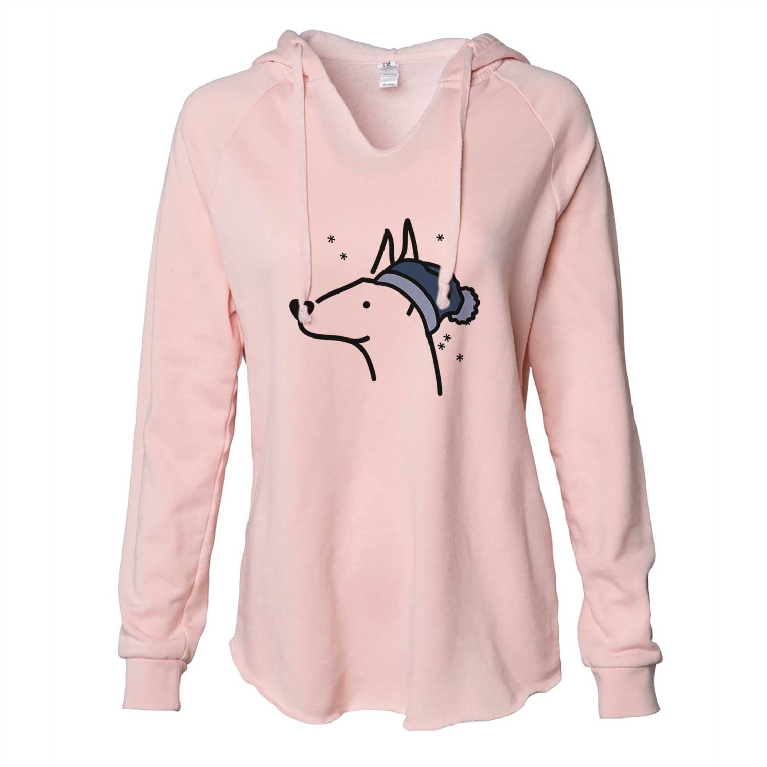 Frosty Doberman Pinscher - Cali Wave Hooded Sweatshirt