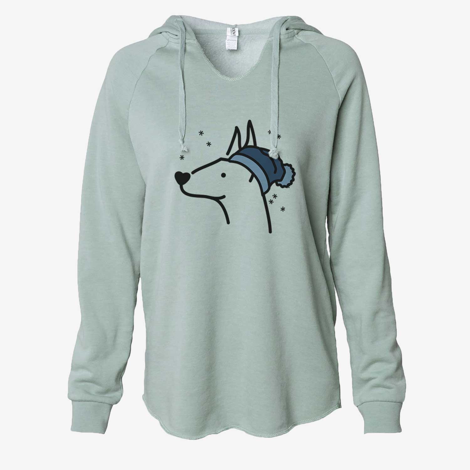 Frosty Doberman Pinscher - Cali Wave Hooded Sweatshirt