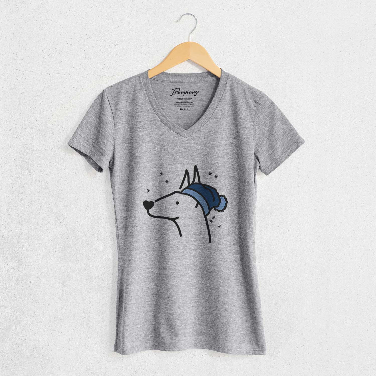 Frosty Doberman Pinscher - Women's V-neck Shirt