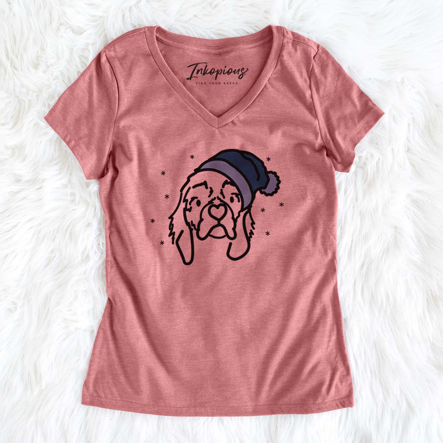 Frosty Cocker Spaniel - GiGi - Women's V-neck Shirt