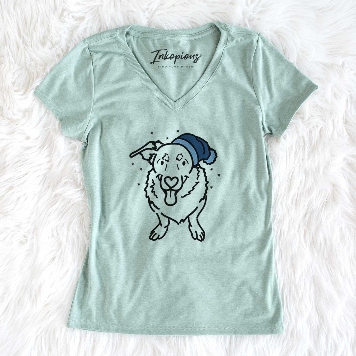 Frosty Basset Hound German Shepherd Mix - Gretchen - Women's V-neck Shirt