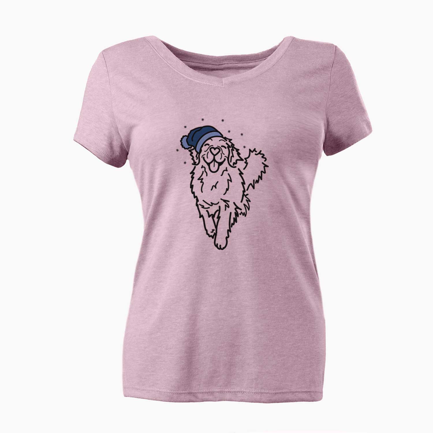 Frosty Golden Retriever - Hamlet - Women's V-neck Shirt