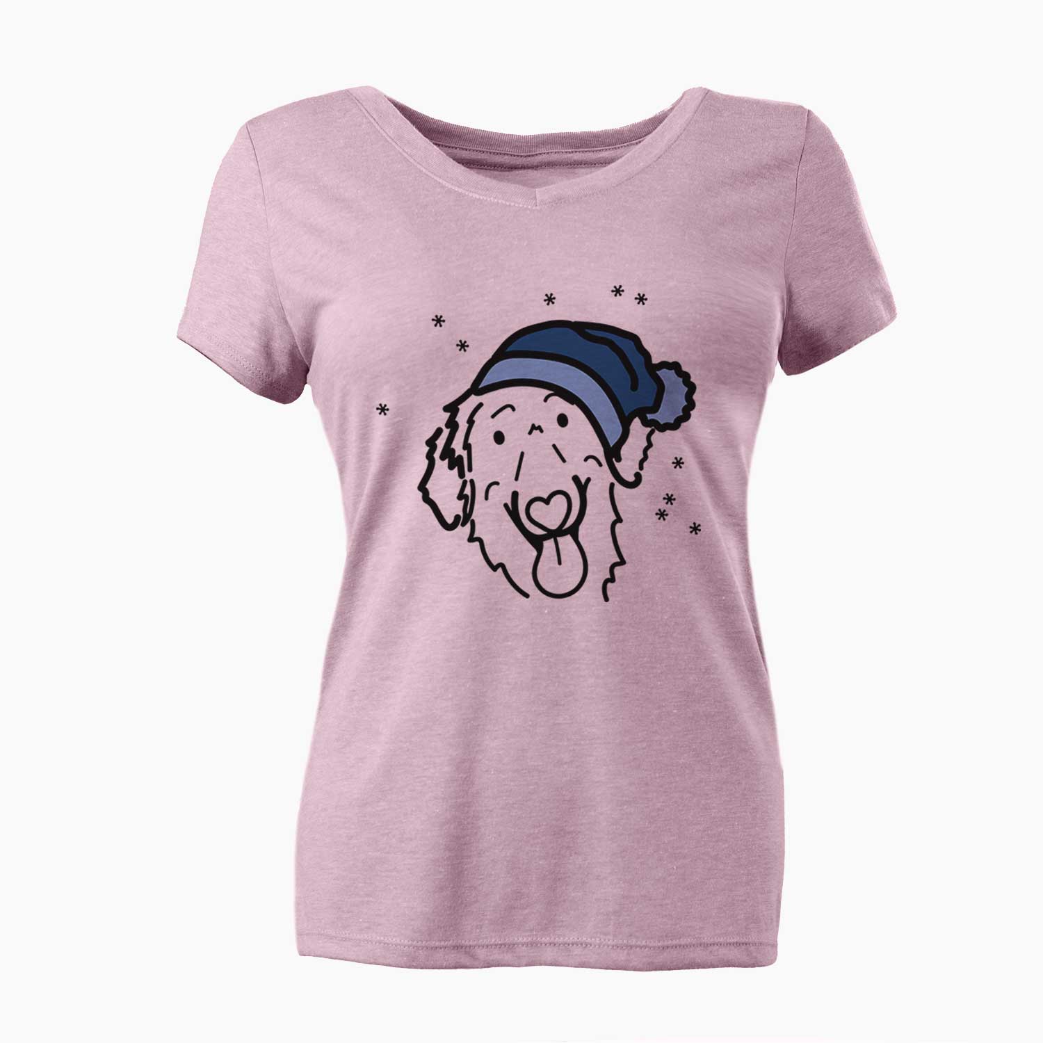 Frosty Flat-Coated Retriever - Jack - Women's V-neck Shirt