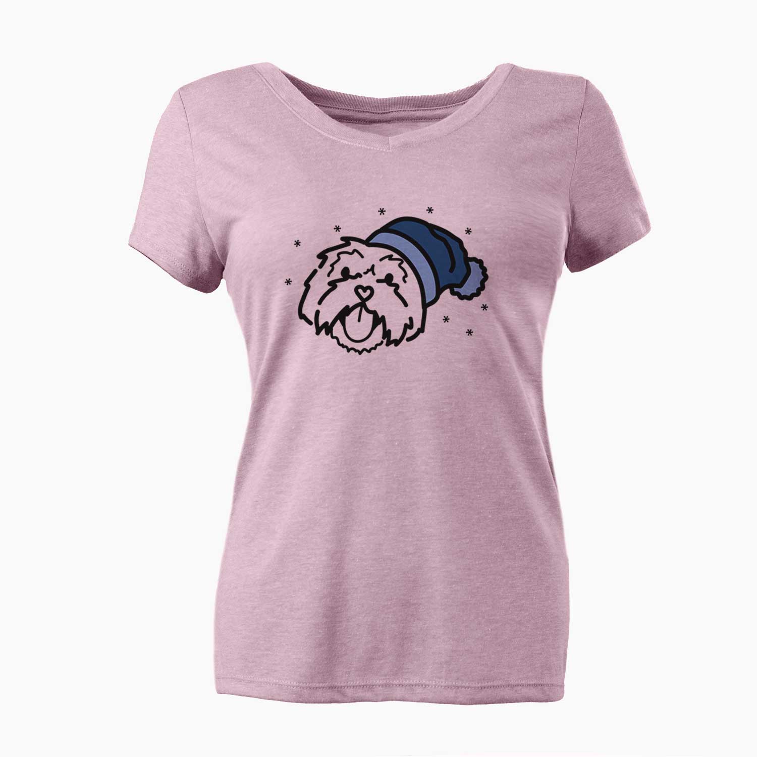 Frosty Lhasa Apso - Keia - Women's V-neck Shirt