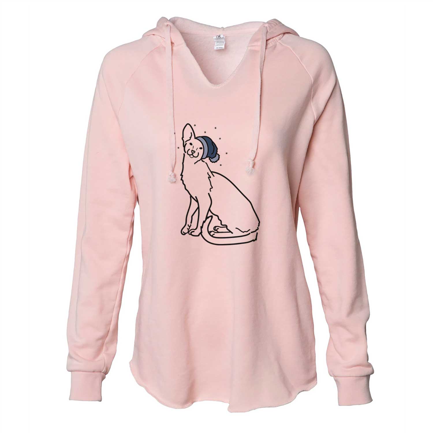 Frosty Oriental Shorthair Cat - Lyra - Cali Wave Hooded Sweatshirt