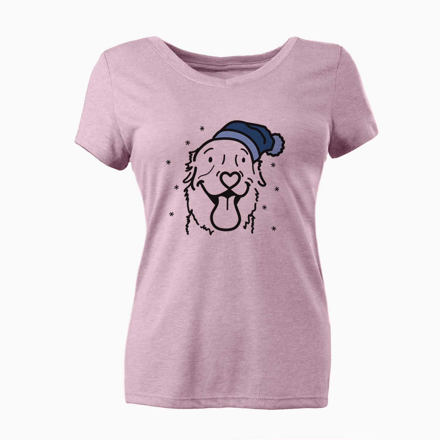 Frosty Golden Retriever - Maple - Women's V-neck Shirt