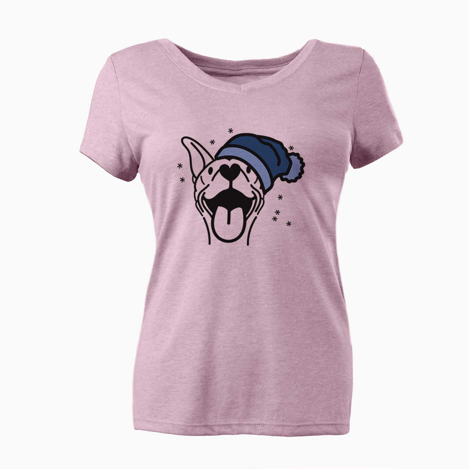 Frosty Basenji - Merlin - Women's V-neck Shirt