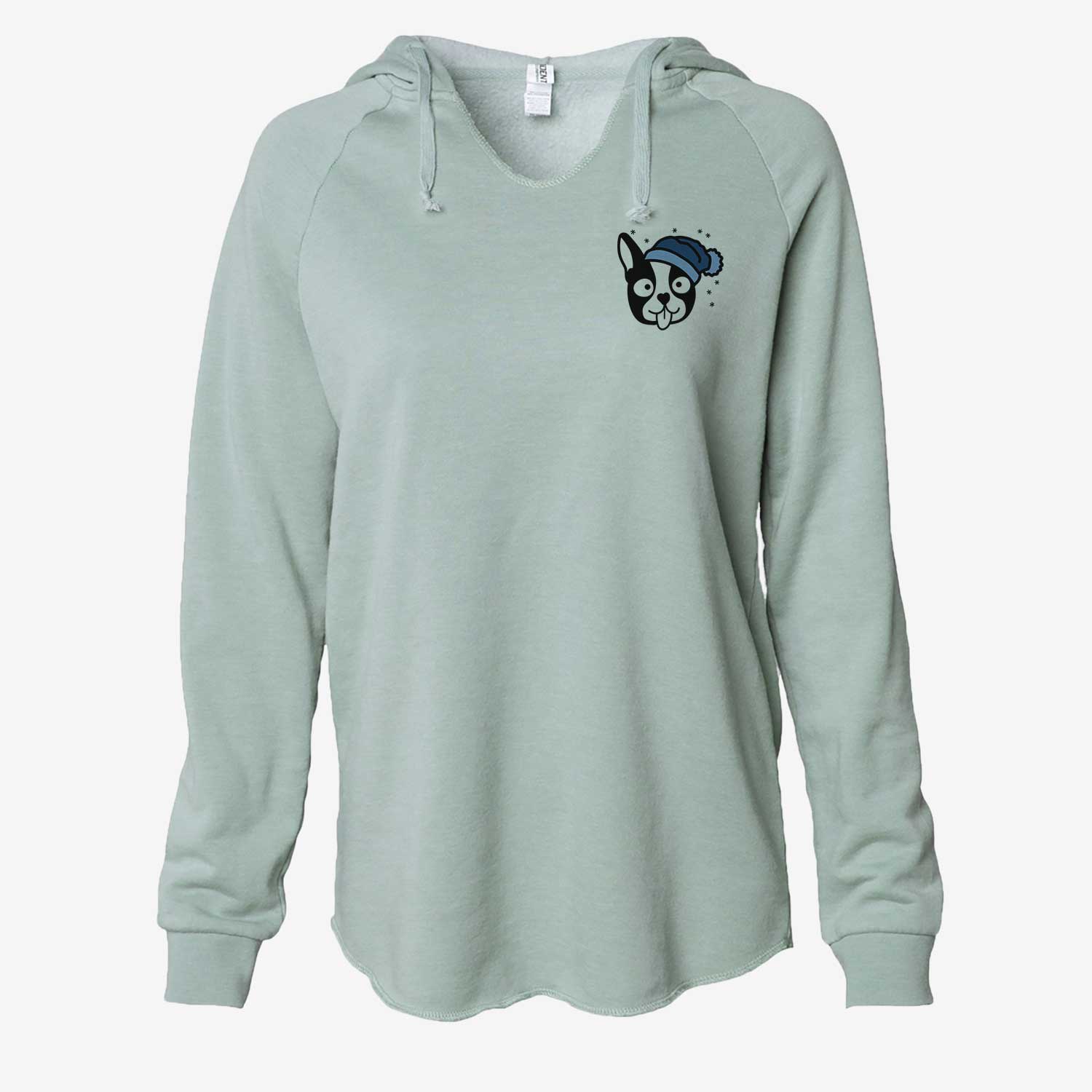 Frosty Boston Terrier - Cali Wave Hooded Sweatshirt