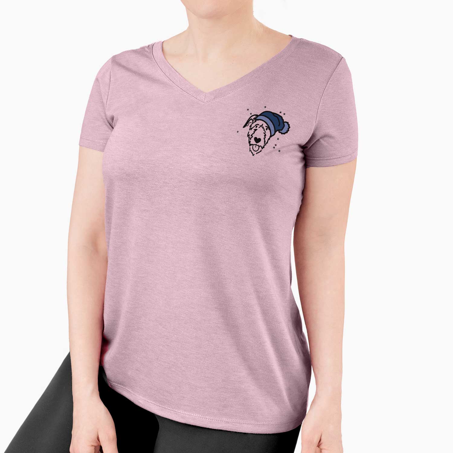 Frosty Irish Wolfhound - Women's V-neck Shirt