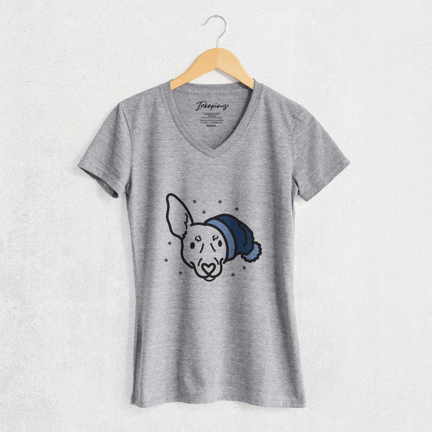 Frosty Rat Terrier - Penny - Women's V-neck Shirt