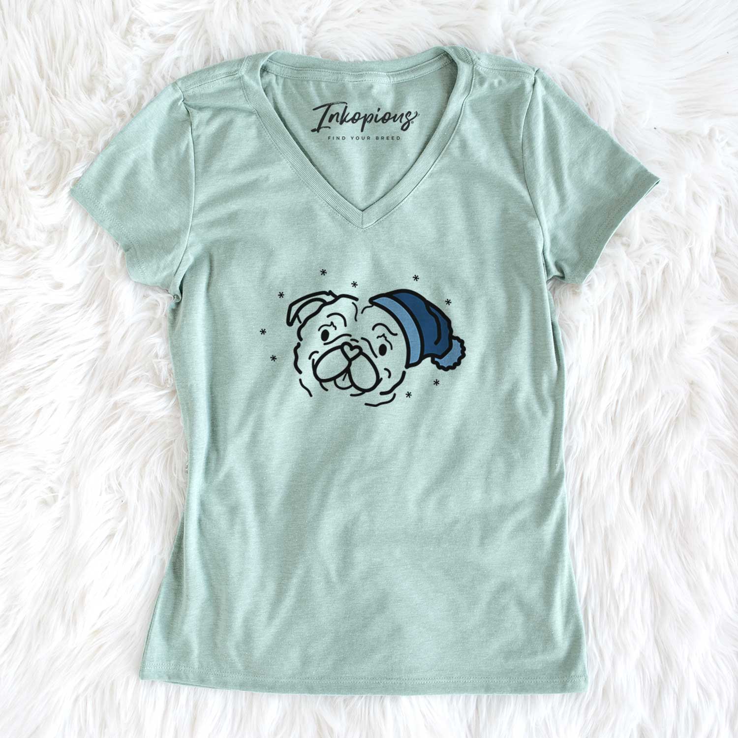 Frosty Pug - Pip - Women's V-neck Shirt