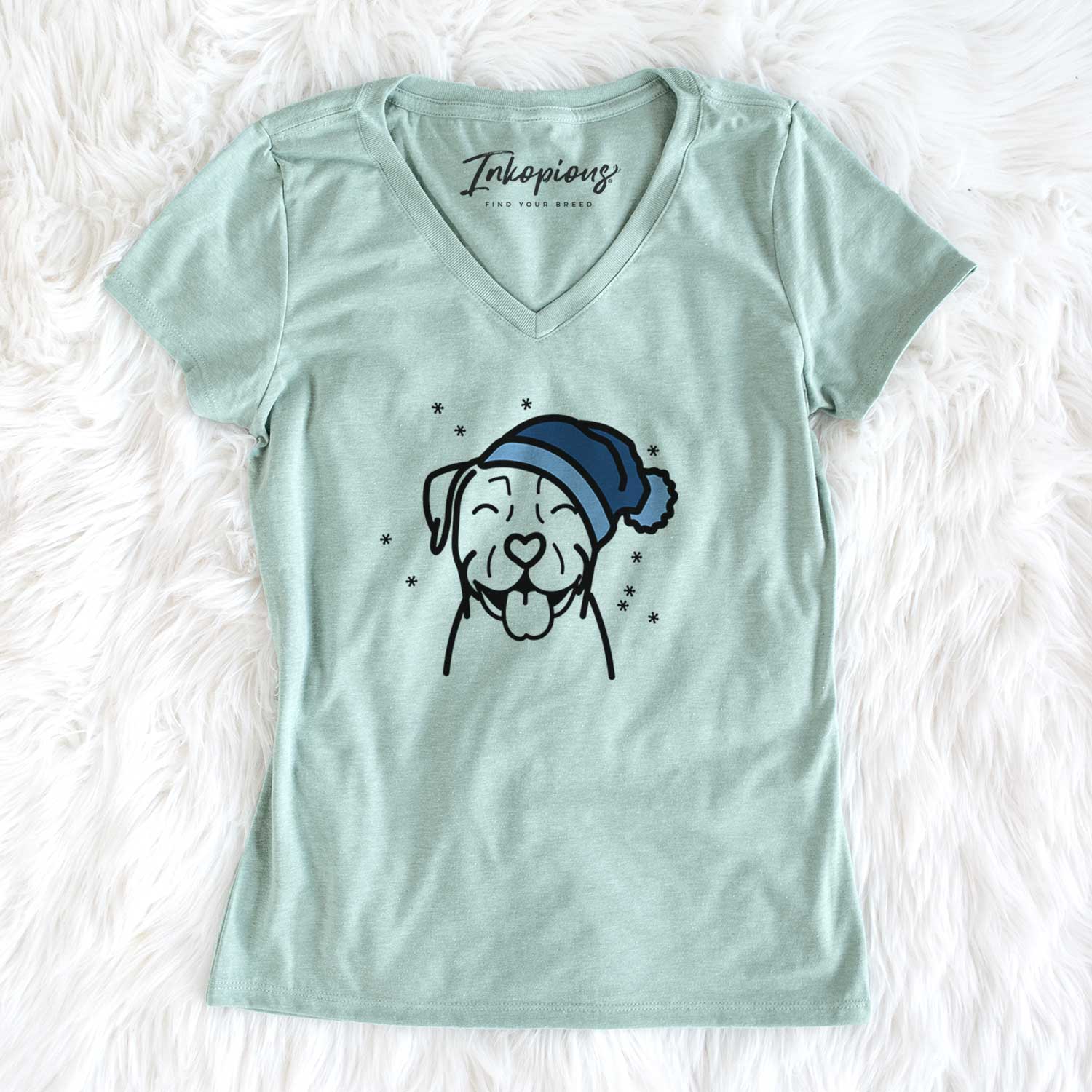 Frosty Pitbull - Women's V-neck Shirt