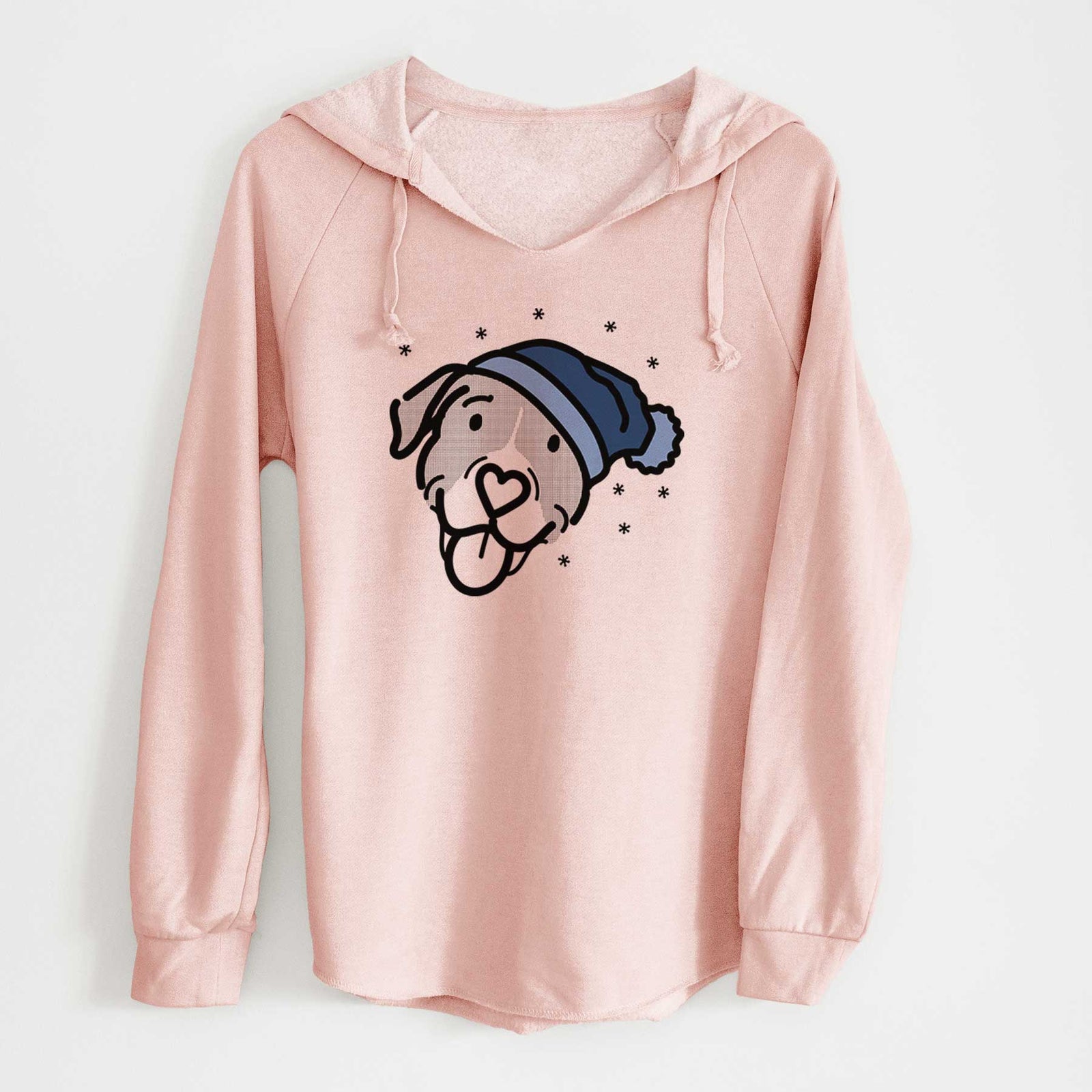 Frosty Pitbull Mix - Shadow - Cali Wave Hooded Sweatshirt