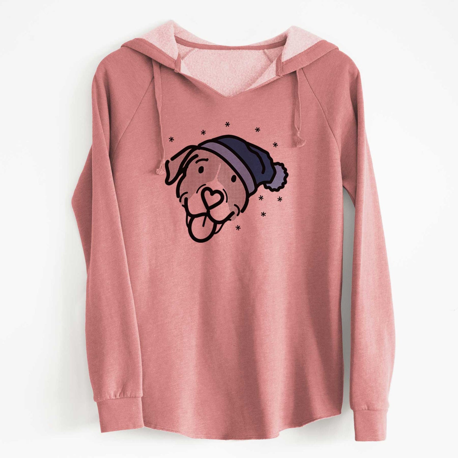 Frosty Pitbull Mix - Shadow - Cali Wave Hooded Sweatshirt