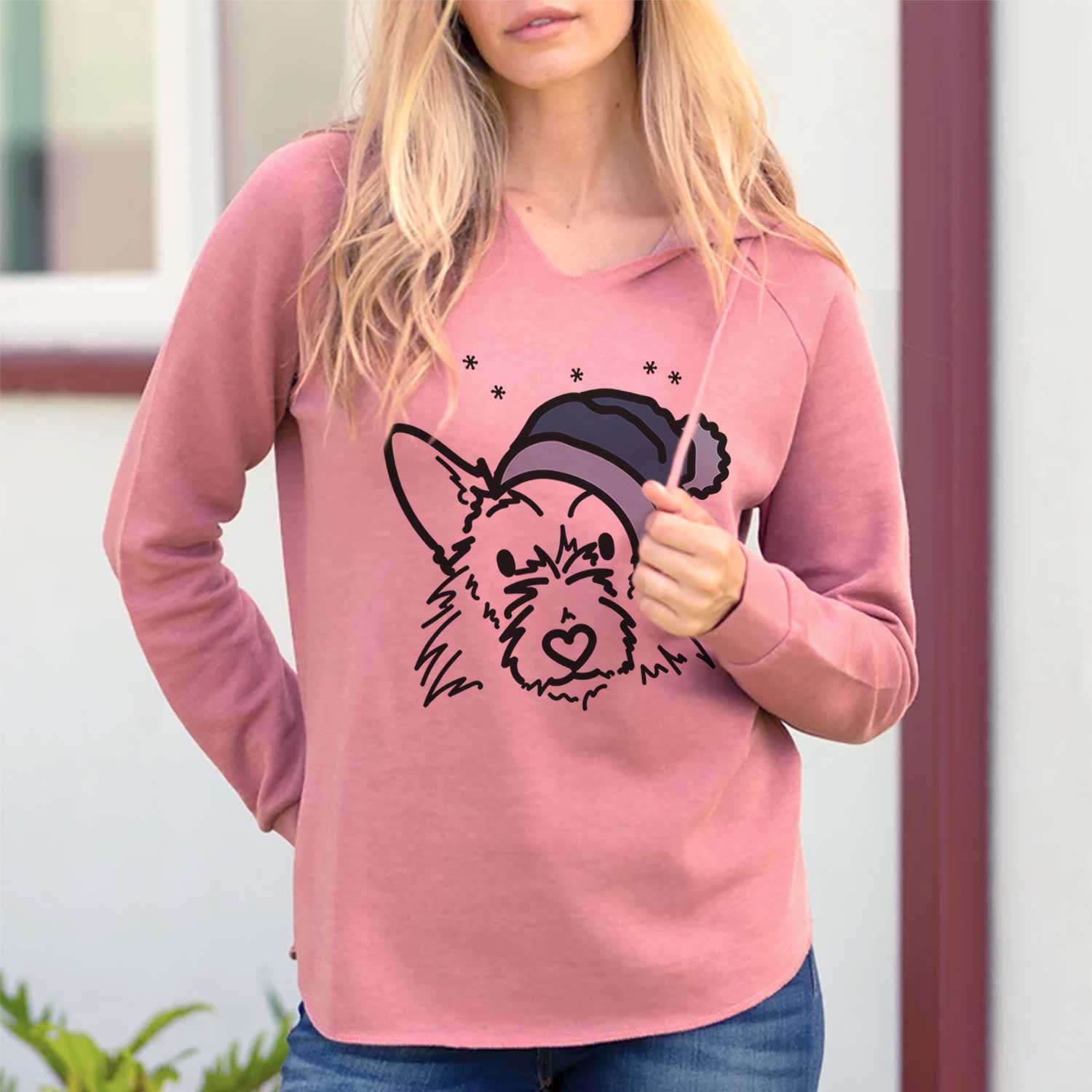 Frosty Terrier Mix - Ziggy - Cali Wave Hooded Sweatshirt