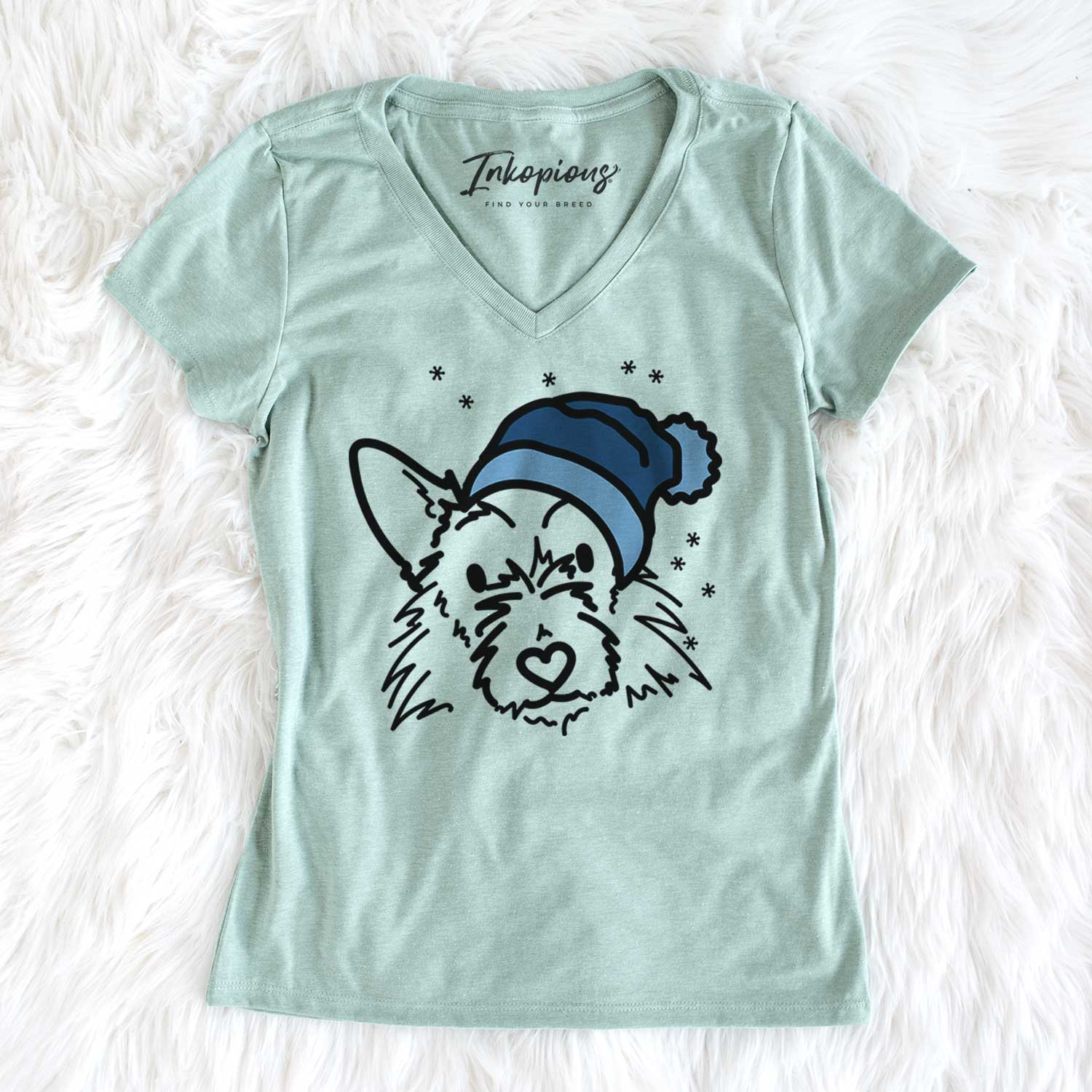 Frosty Terrier Mix - Ziggy - Women's V-neck Shirt