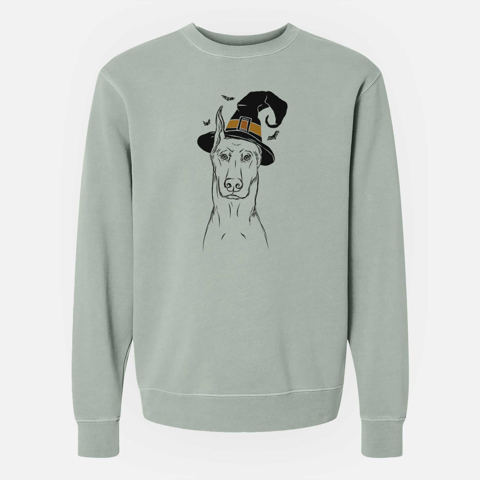 Witch Ace the Doberman Pinscher - Unisex Pigment Dyed Crew Sweatshirt