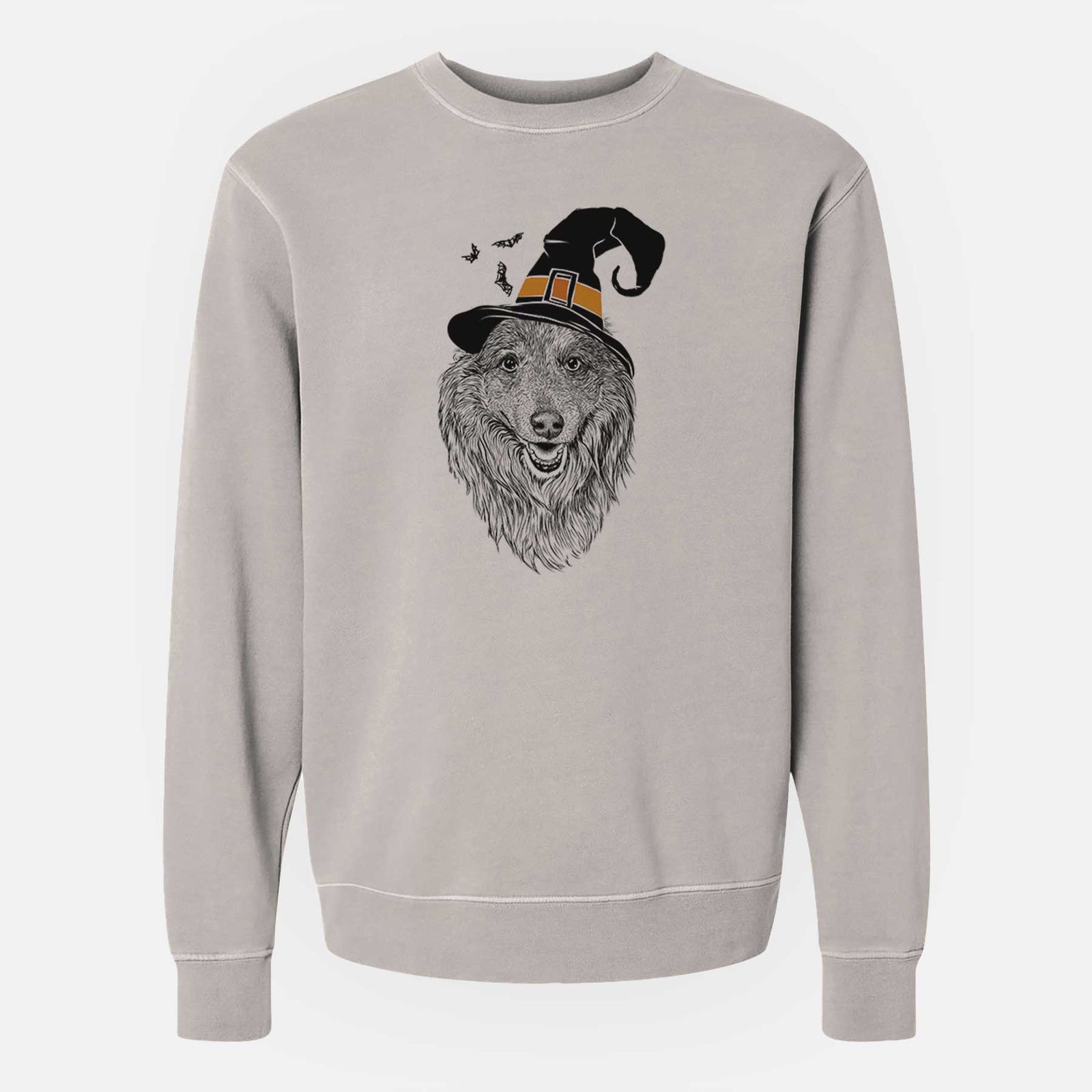 Witch Addie the Collie Mix - Unisex Pigment Dyed Crew Sweatshirt