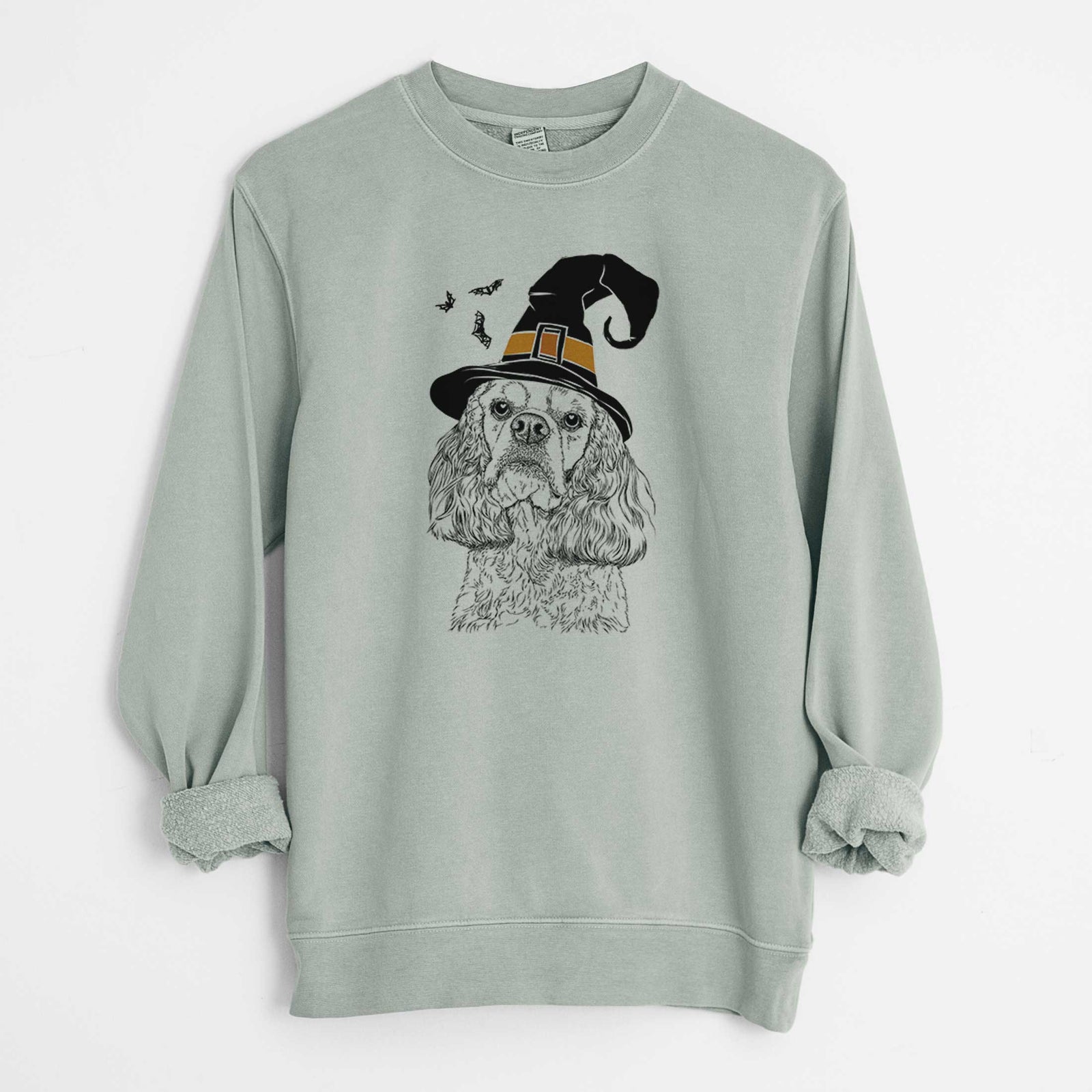 Witch Bailey the American Cocker Spaniel - Unisex Pigment Dyed Crew Sweatshirt