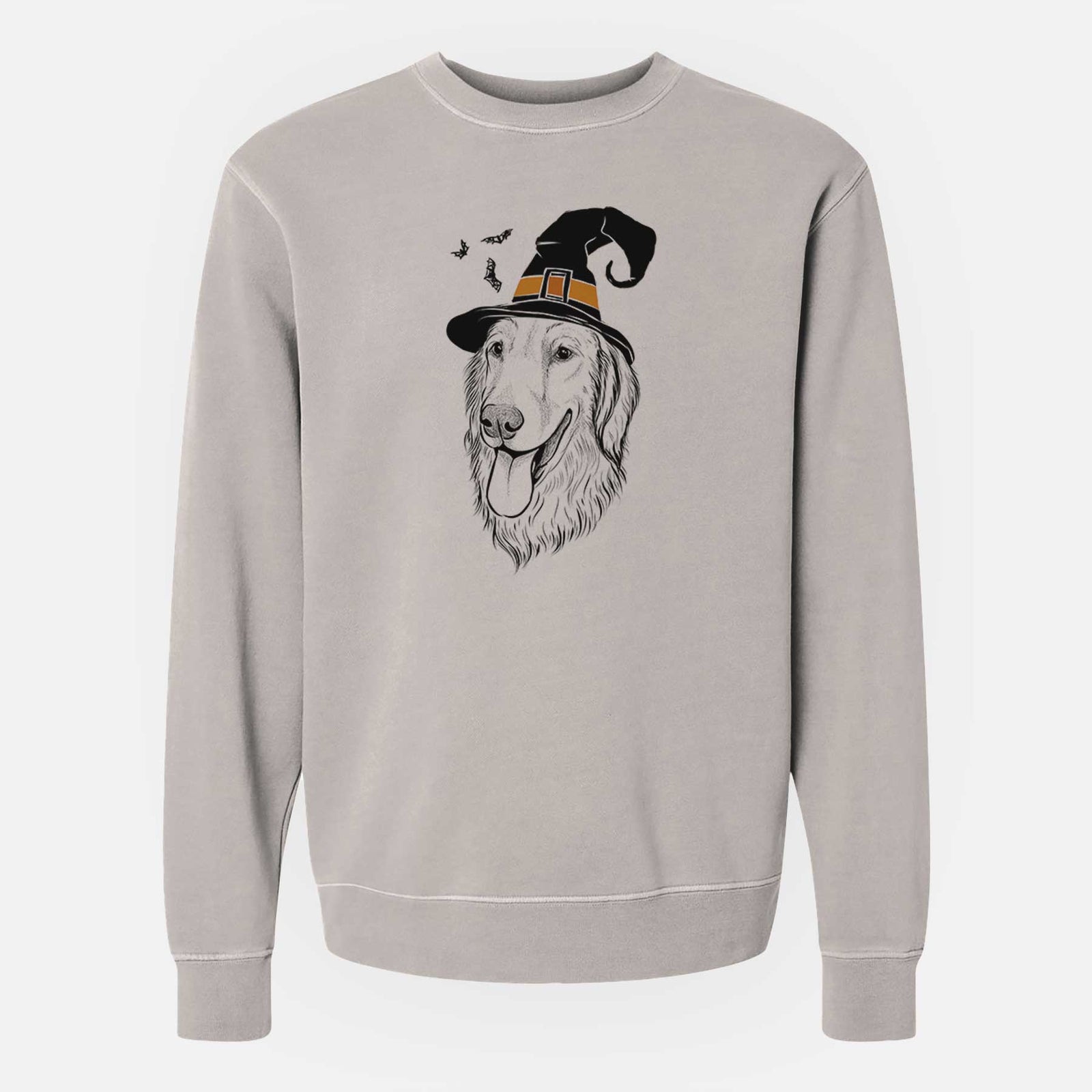 Witch Bailey the Golden Retriever - Unisex Pigment Dyed Crew Sweatshirt