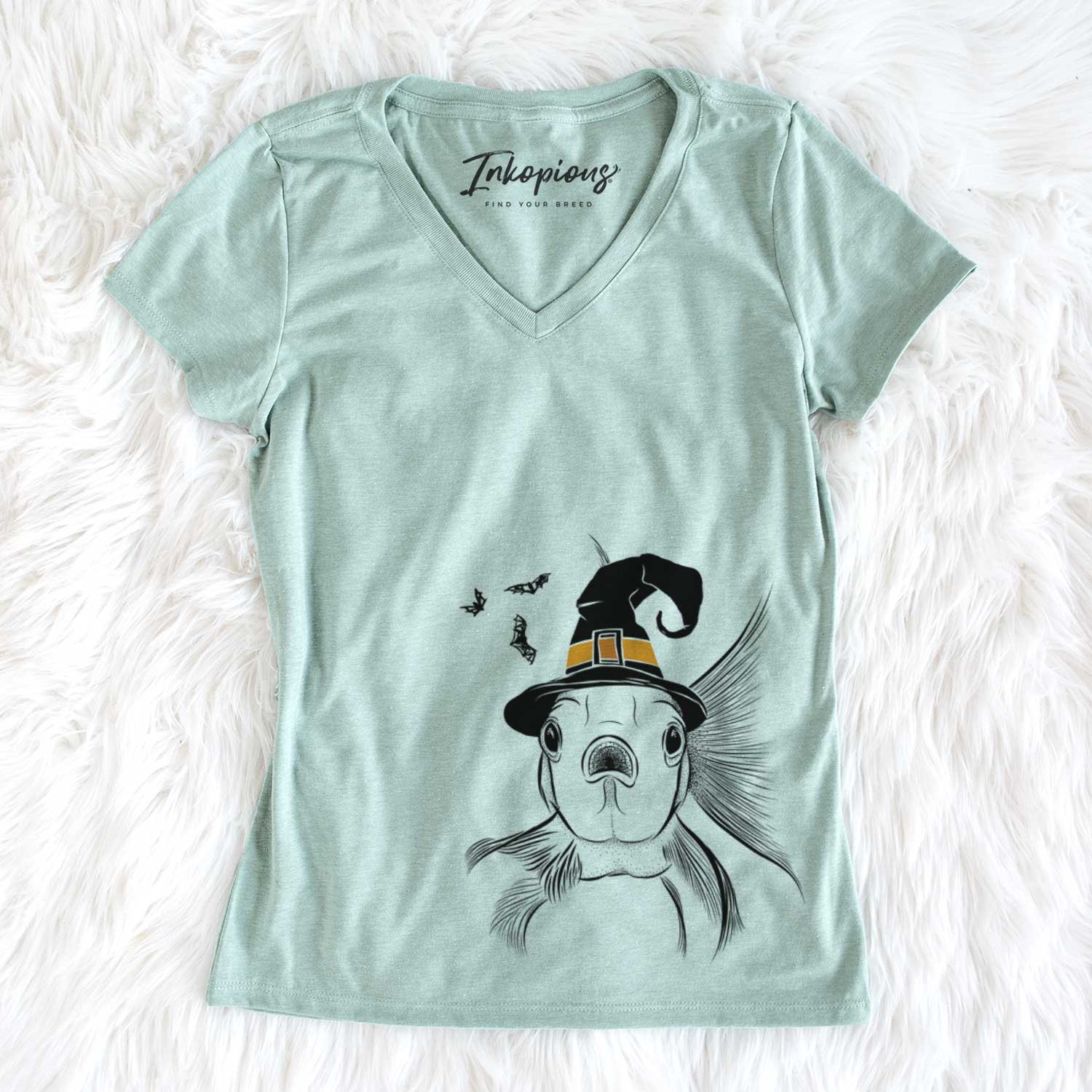 Witch Beefcake the Goldfish - Women's V-neck Shirt