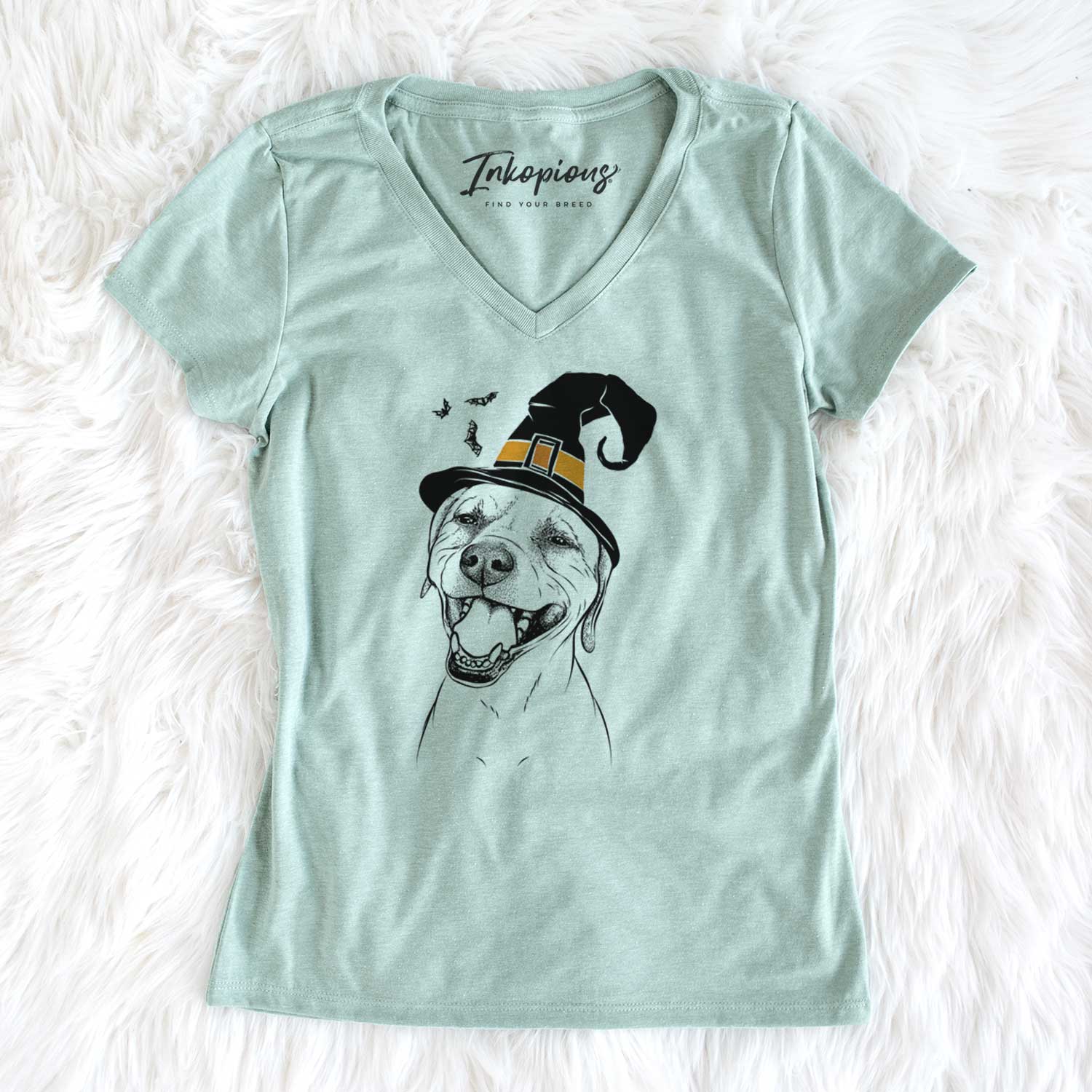 Witch Beemer the Boxer Pitbull Terrier Mix - Women's V-neck Shirt