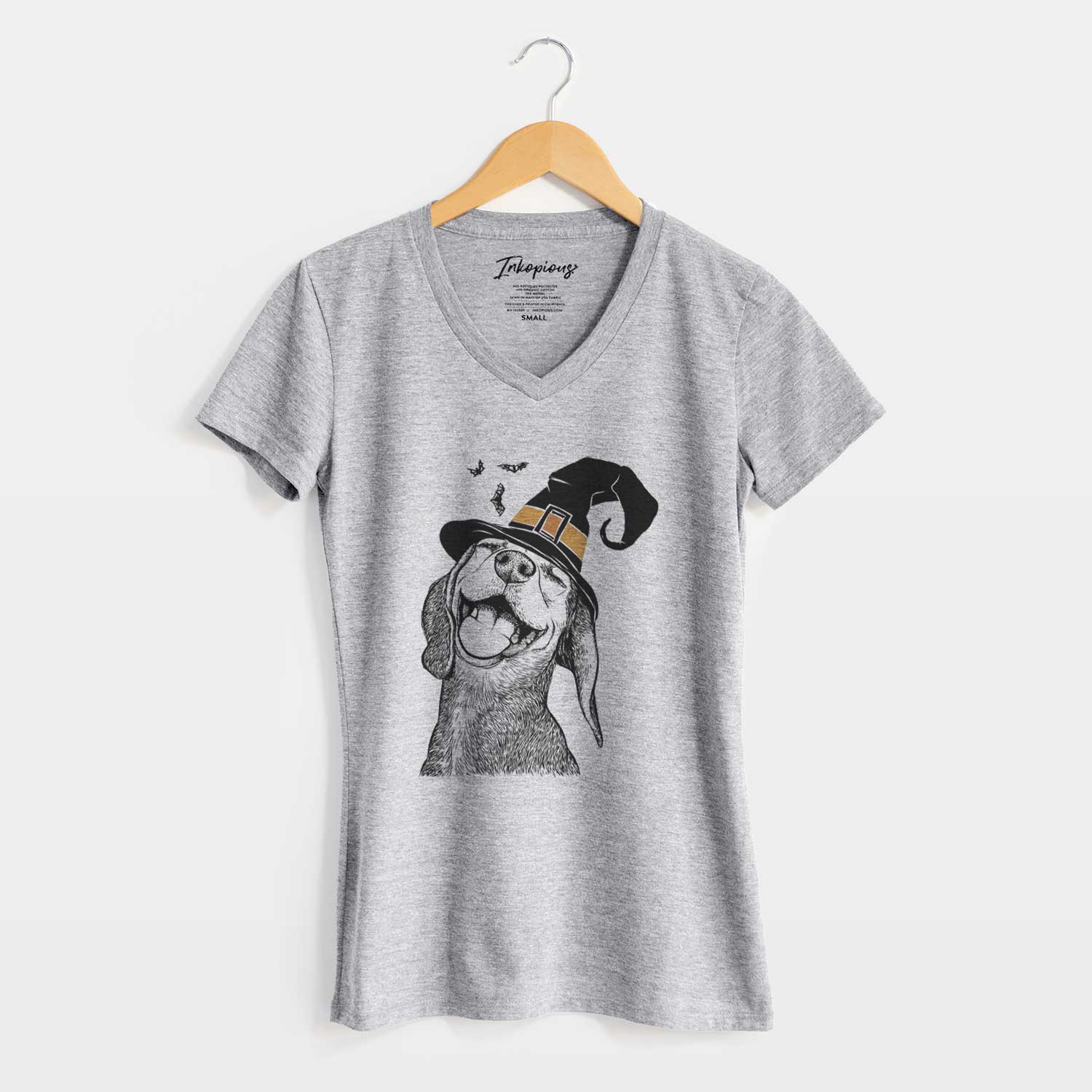 Witch Belle the Hound Mix - Women's V-neck Shirt