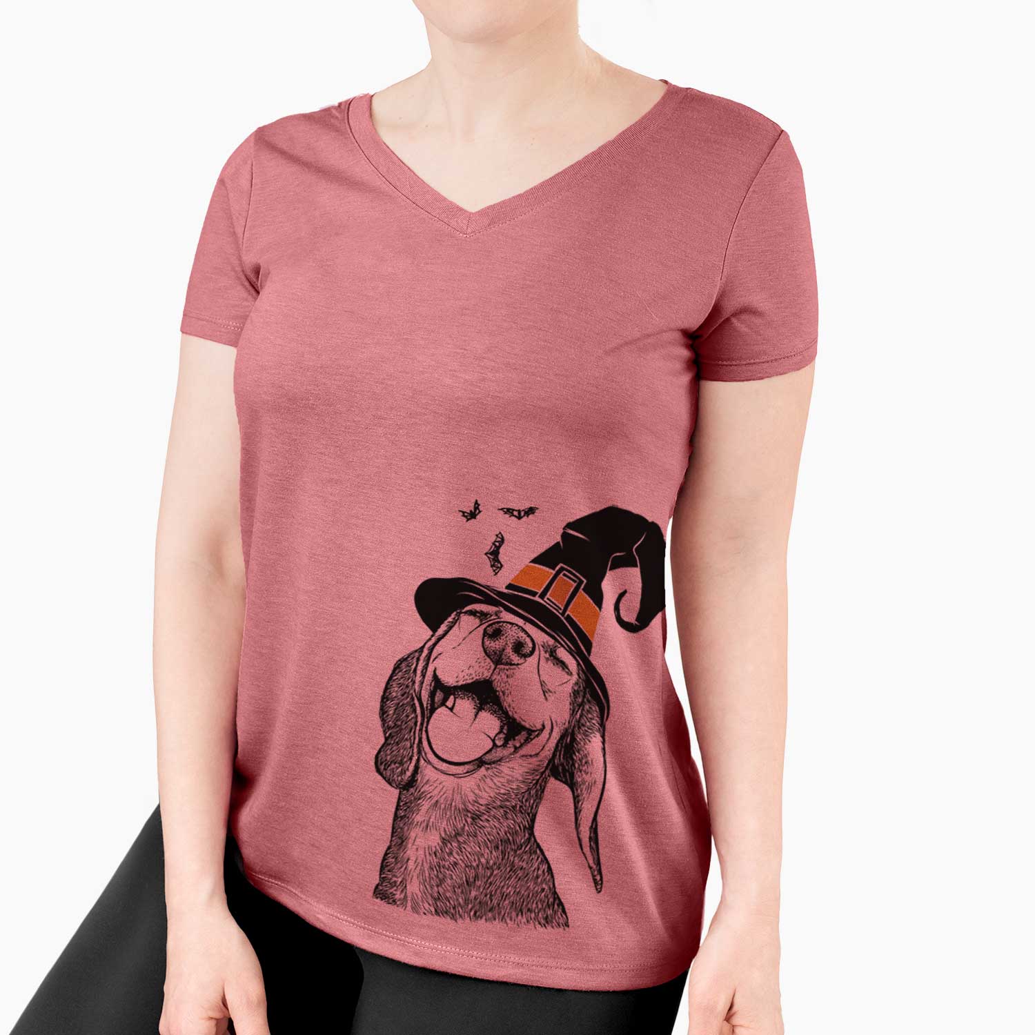 Witch Belle the Hound Mix - Women's V-neck Shirt