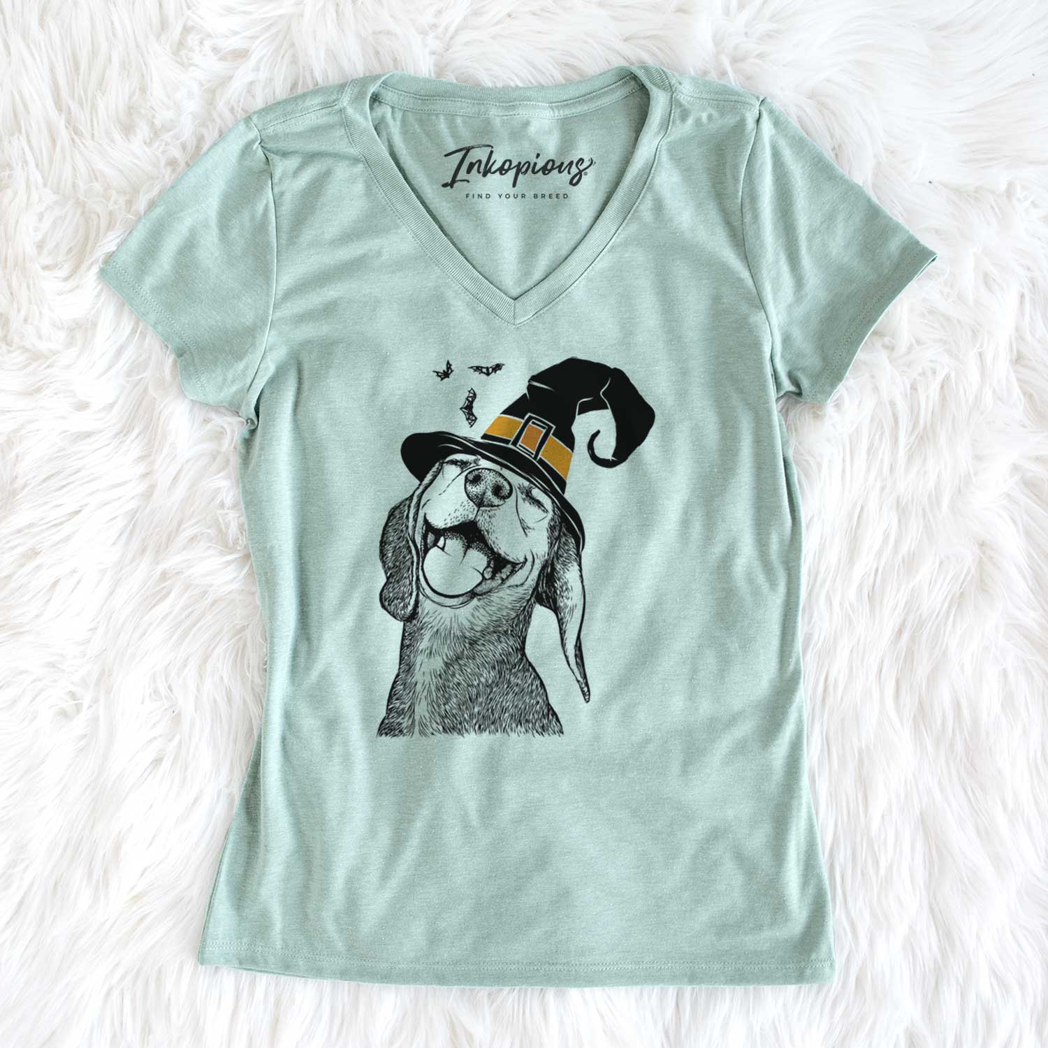 Witch Belle the Hound Mix - Women's V-neck Shirt