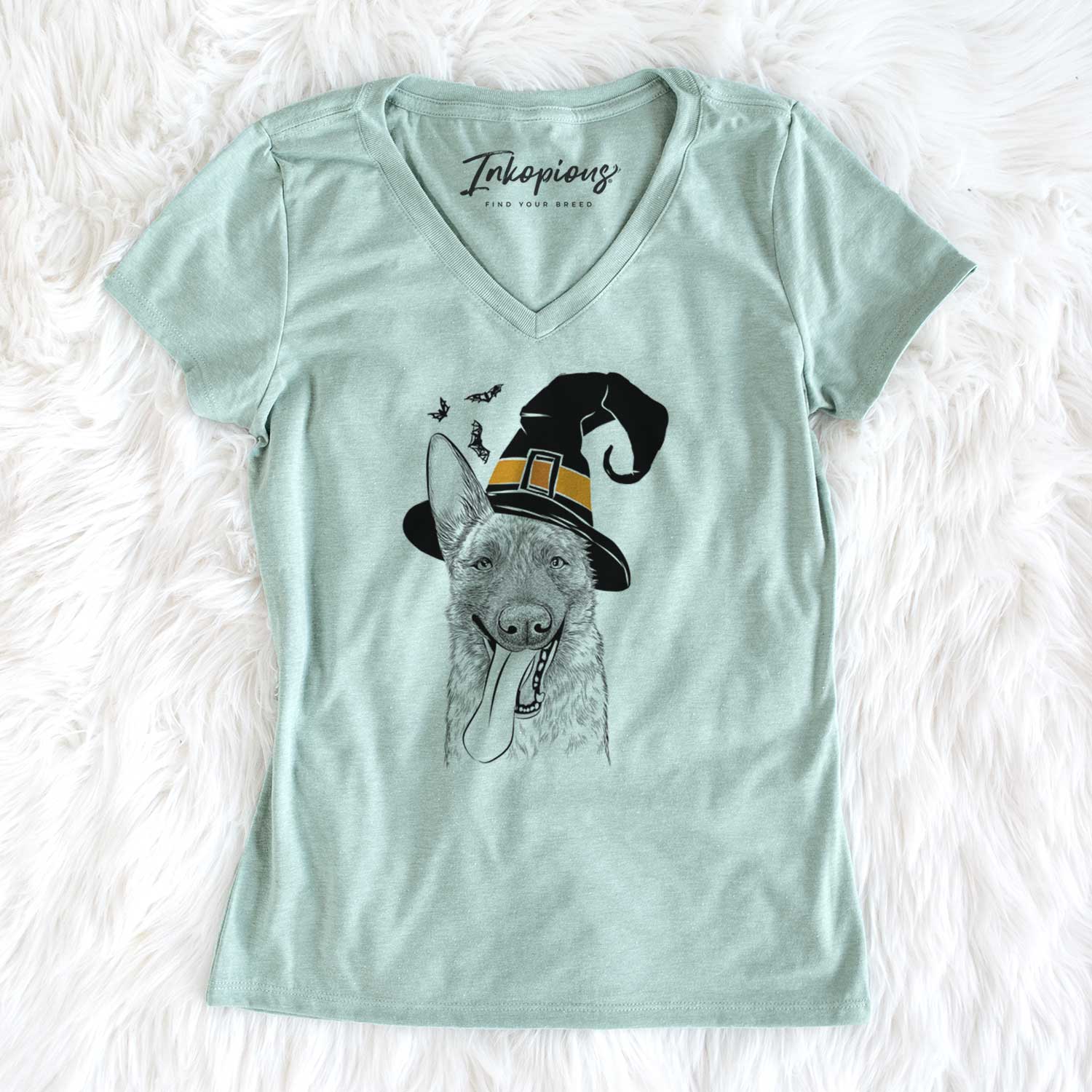 Witch Bessa the Dutch Shepherd - Women's V-neck Shirt