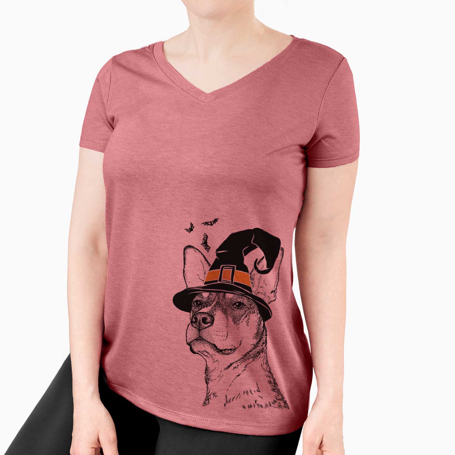 Witch Bill the Heeler Mix - Women's V-neck Shirt