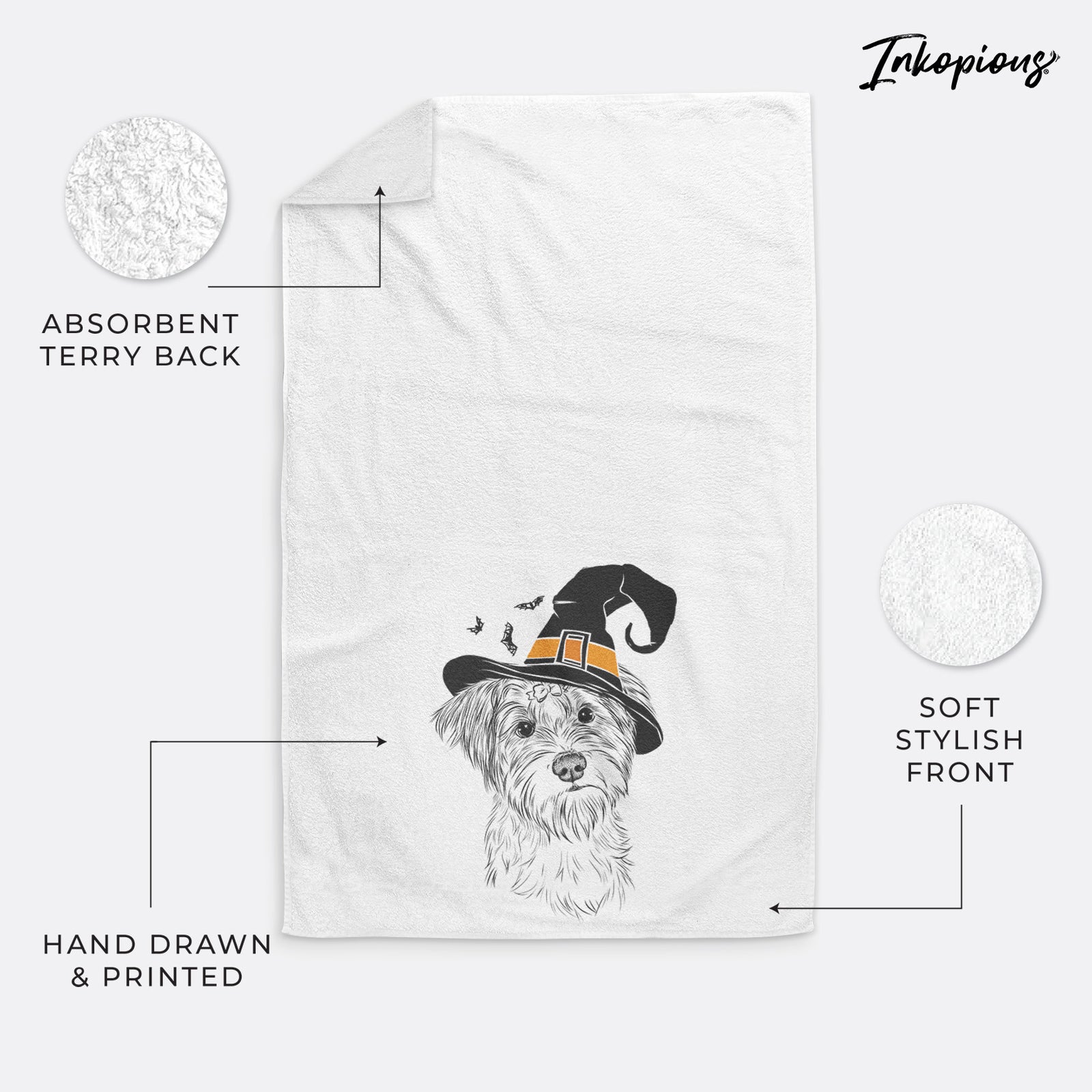 Birdee the Schnauzer Mix Decorative Hand Towel