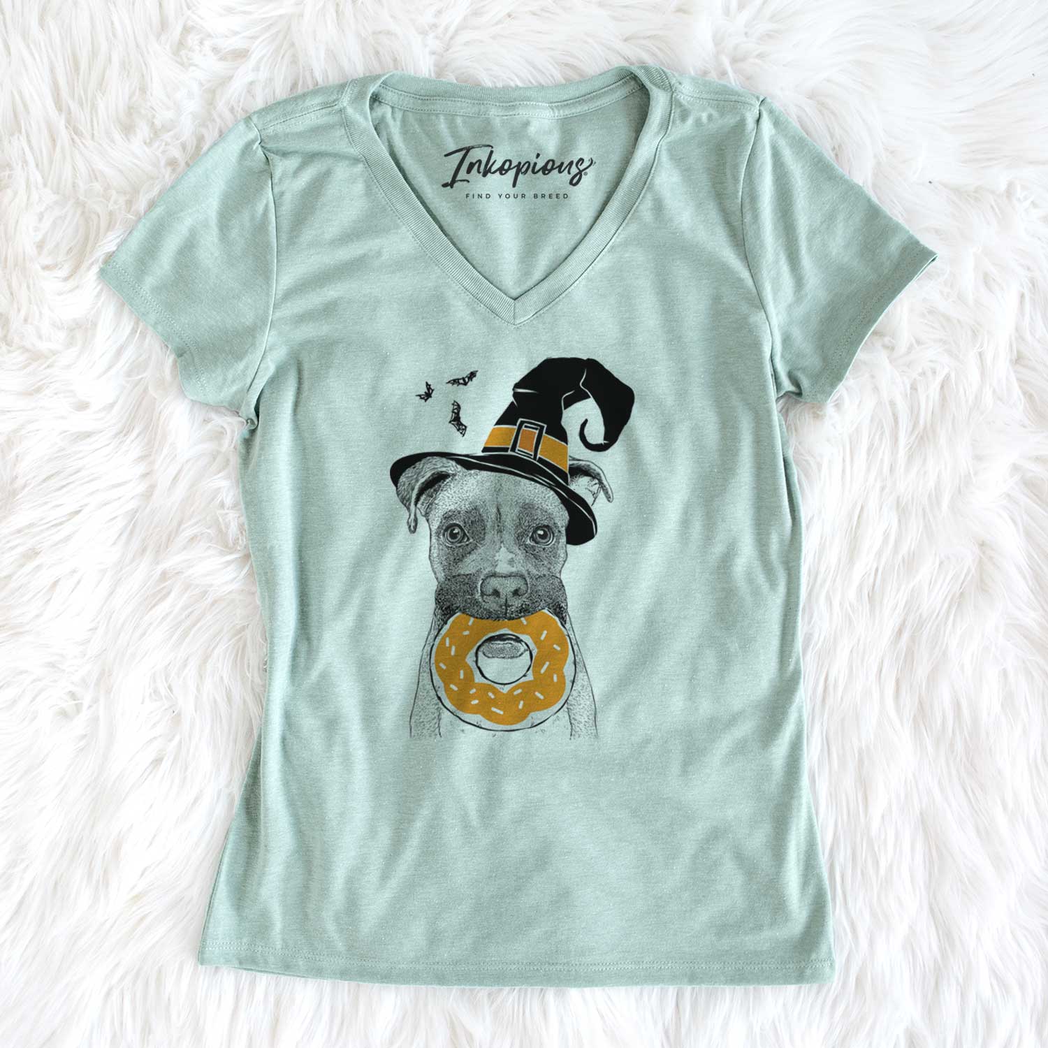 Witch Bo the Boxer - Women's V-neck Shirt
