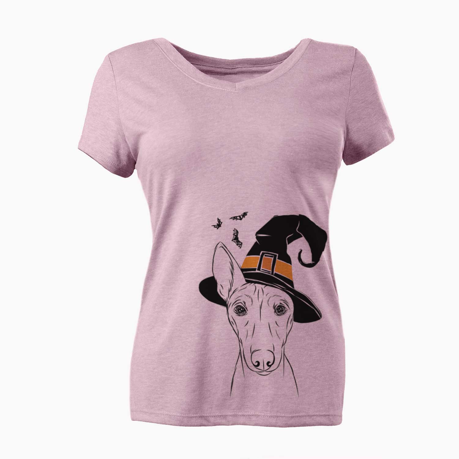Witch Bonsai the Basenji - Women's V-neck Shirt