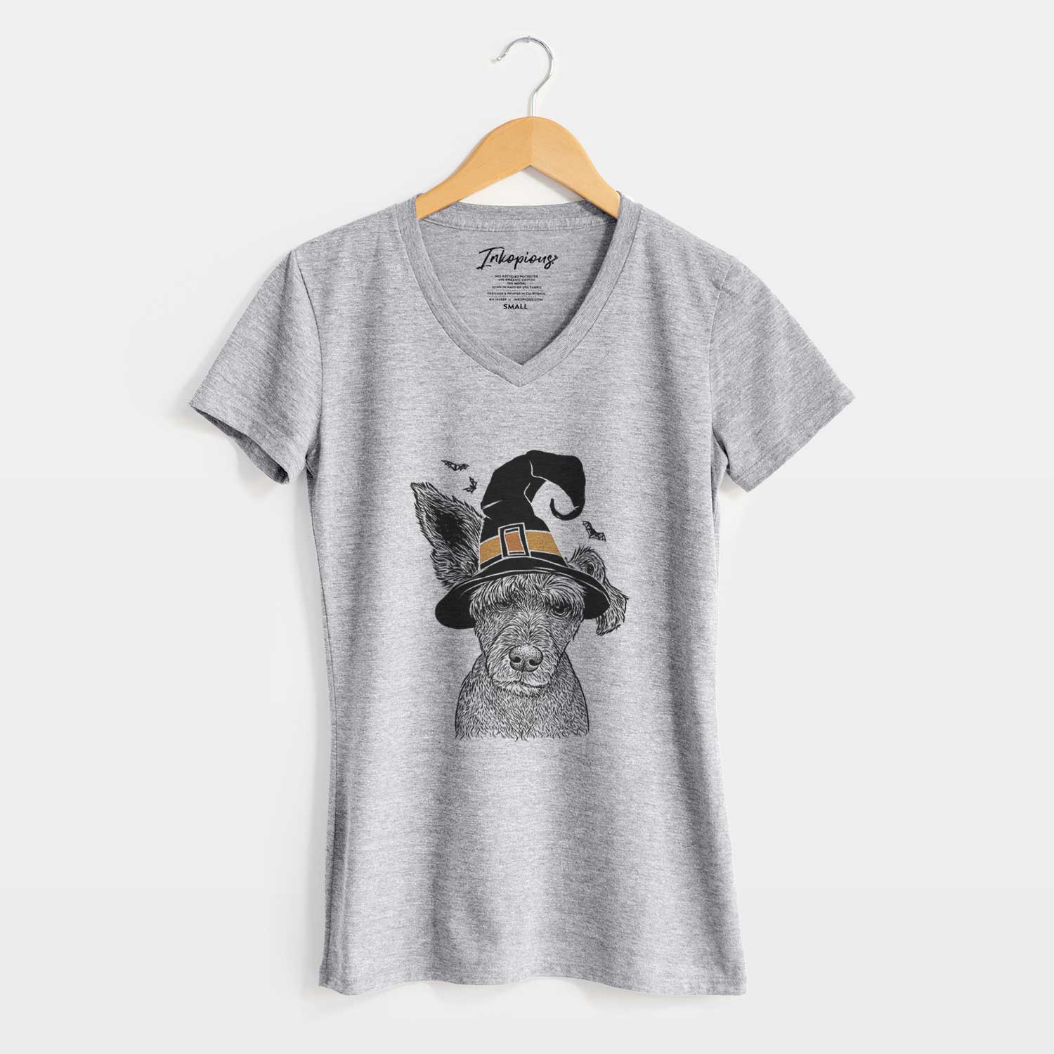Witch Boodles the Schnauzer Mix - Women's V-neck Shirt