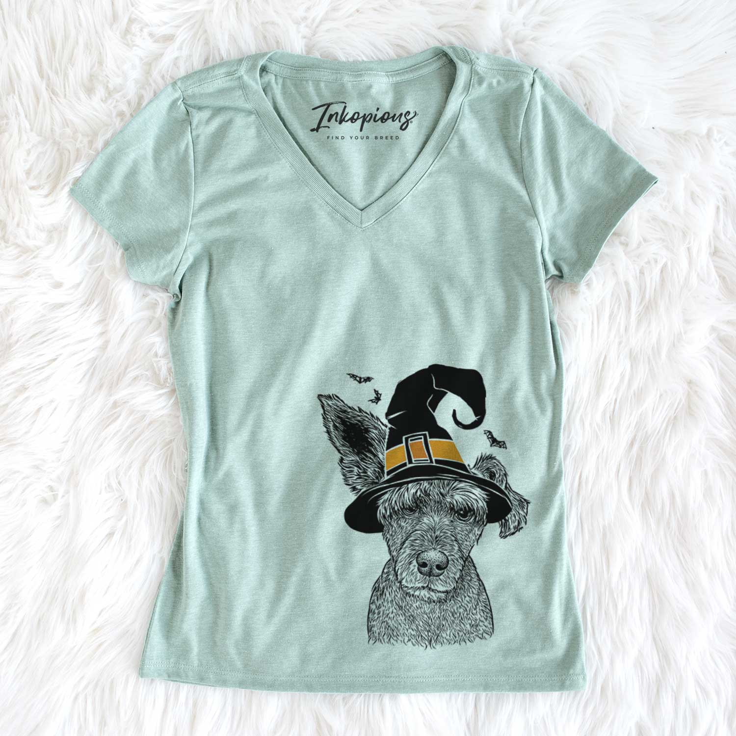 Witch Boodles the Schnauzer Mix - Women's V-neck Shirt