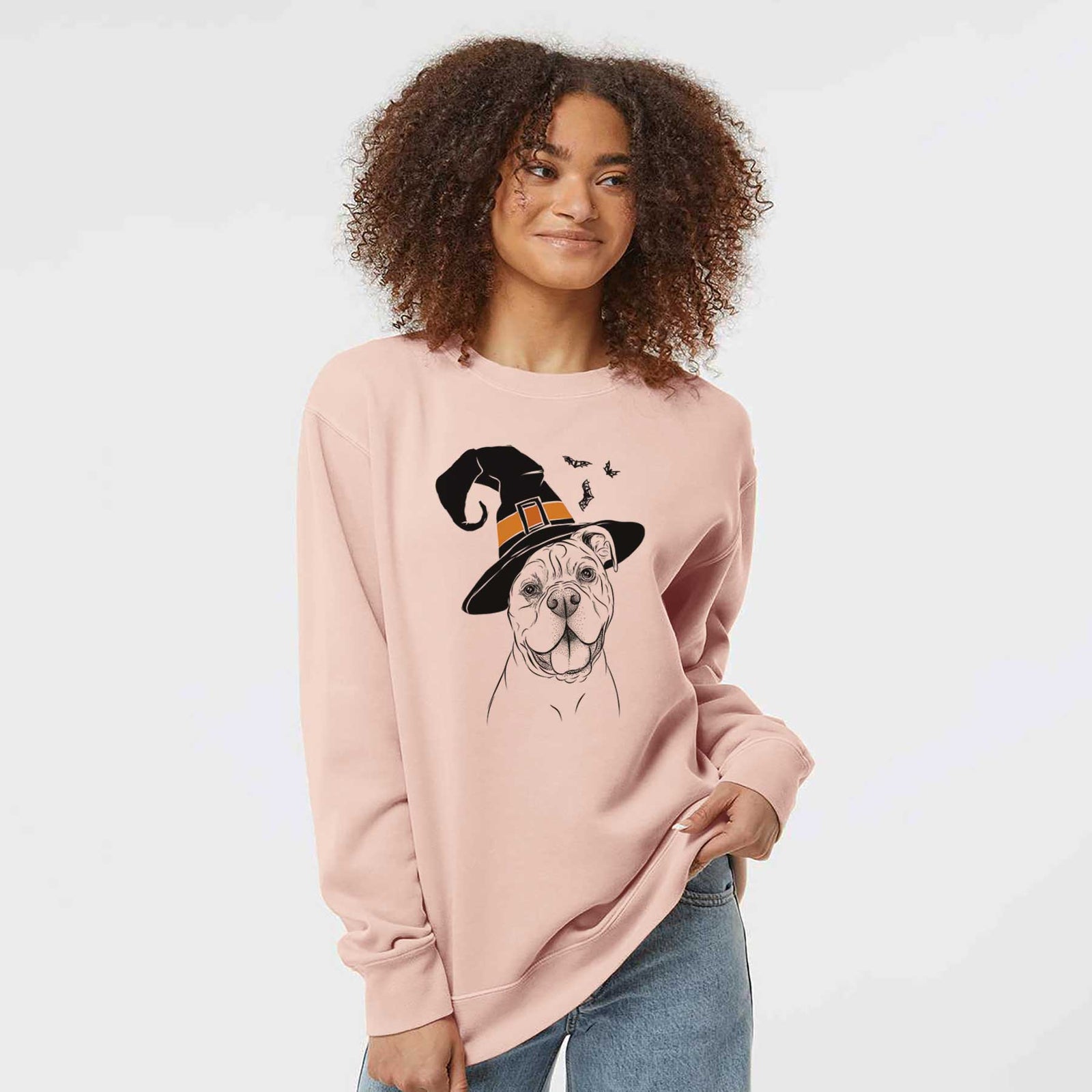 Witch Bravo the Bulldog Mix - Unisex Pigment Dyed Crew Sweatshirt