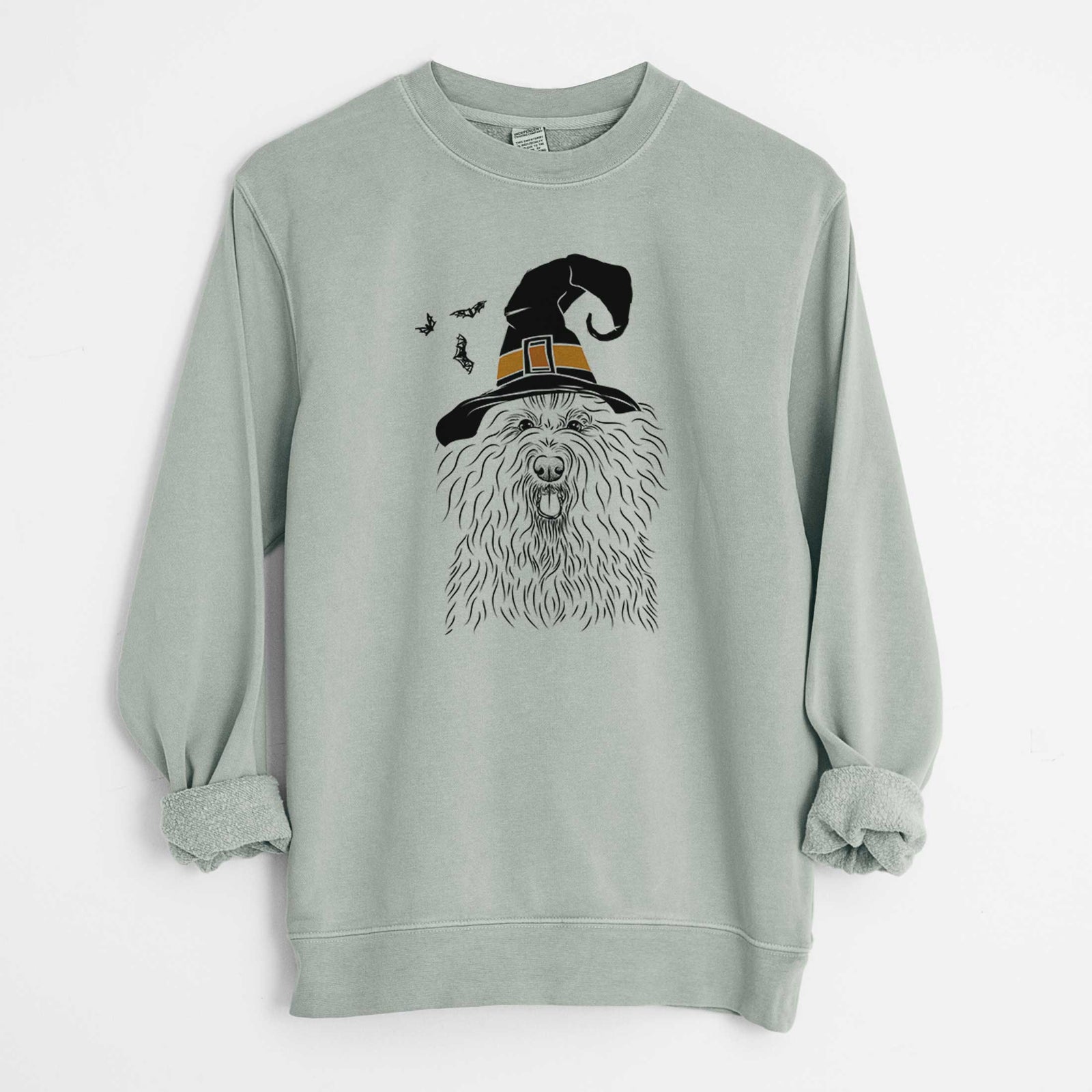 Witch Brody the Old English Sheepdog - Unisex Pigment Dyed Crew Sweatshirt
