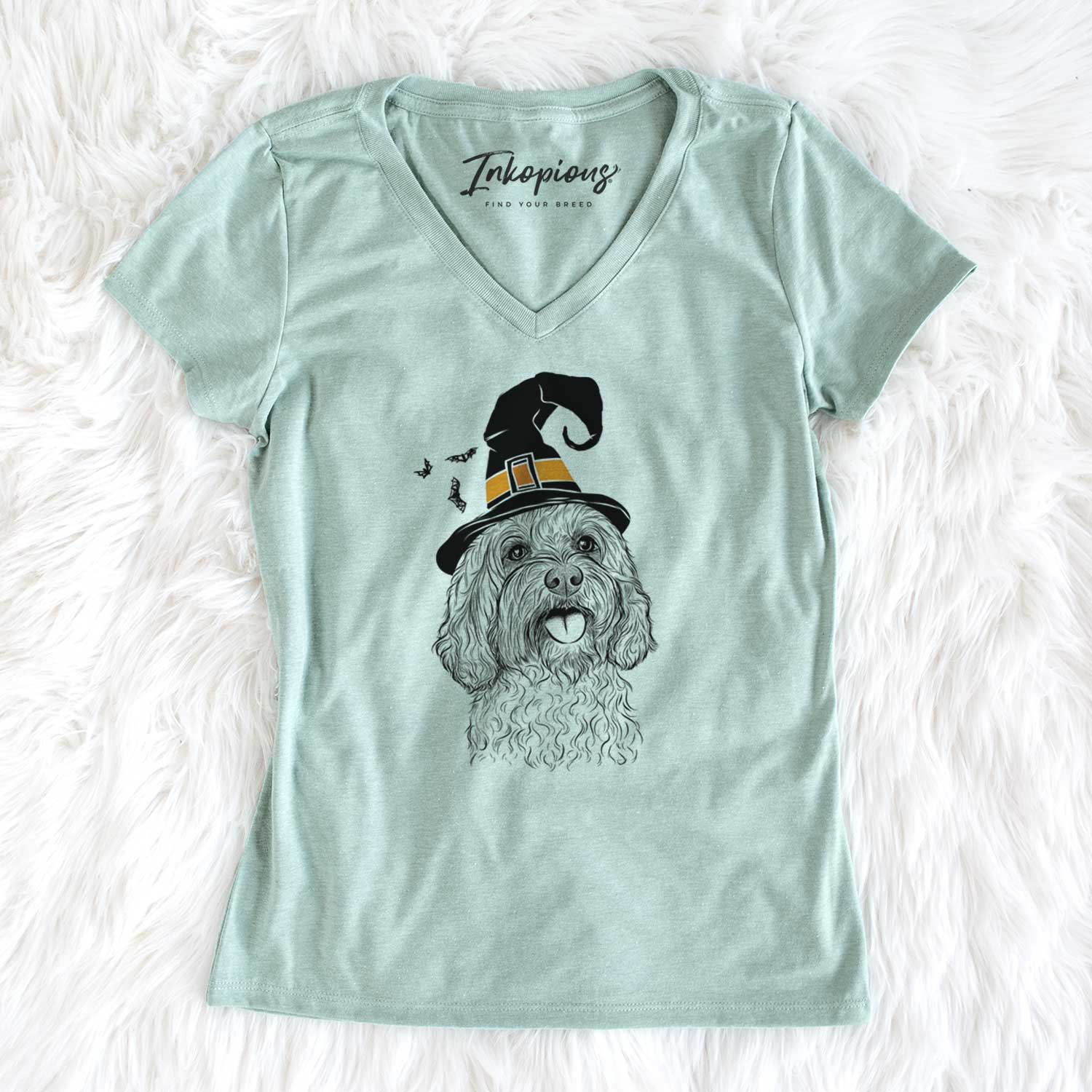 Witch Cali the Cavapoo - Women's V-neck Shirt