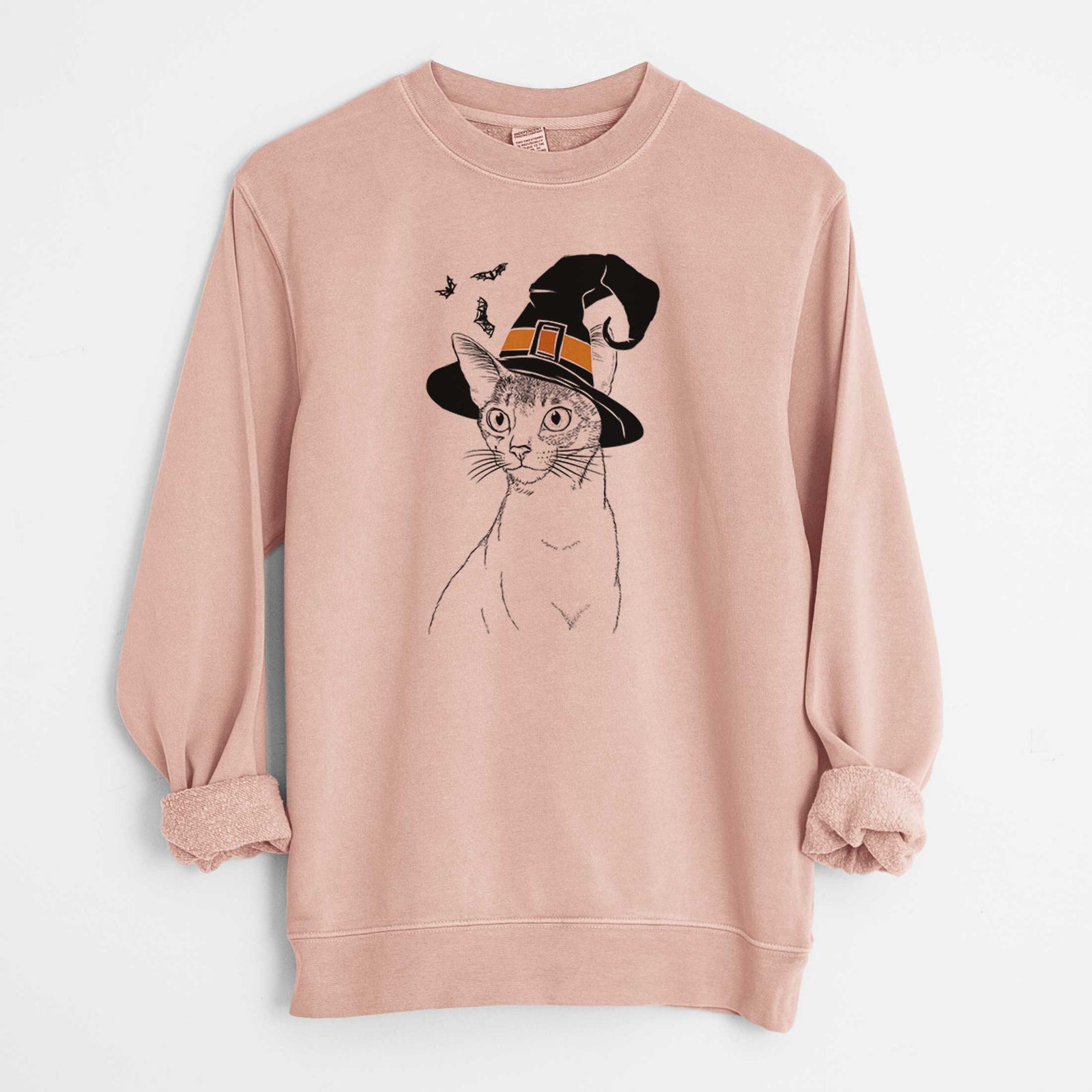 Witch Cedric the Abyssinian Cat - Unisex Pigment Dyed Crew Sweatshirt