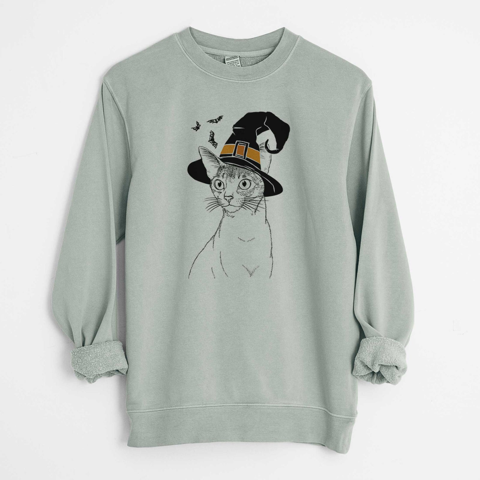 Witch Cedric the Abyssinian Cat - Unisex Pigment Dyed Crew Sweatshirt