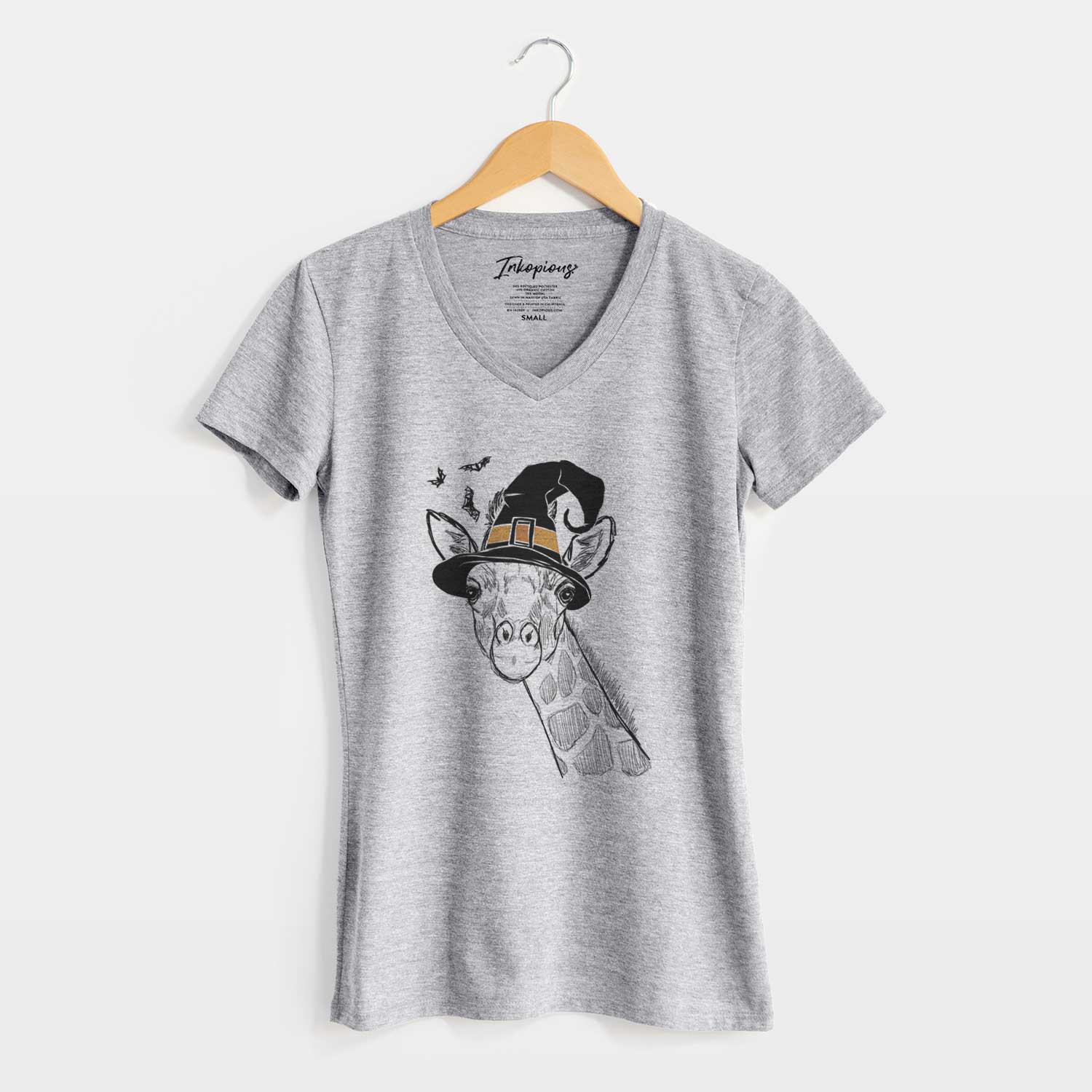 Witch Cedrick the Giraffe - Women's V-neck Shirt