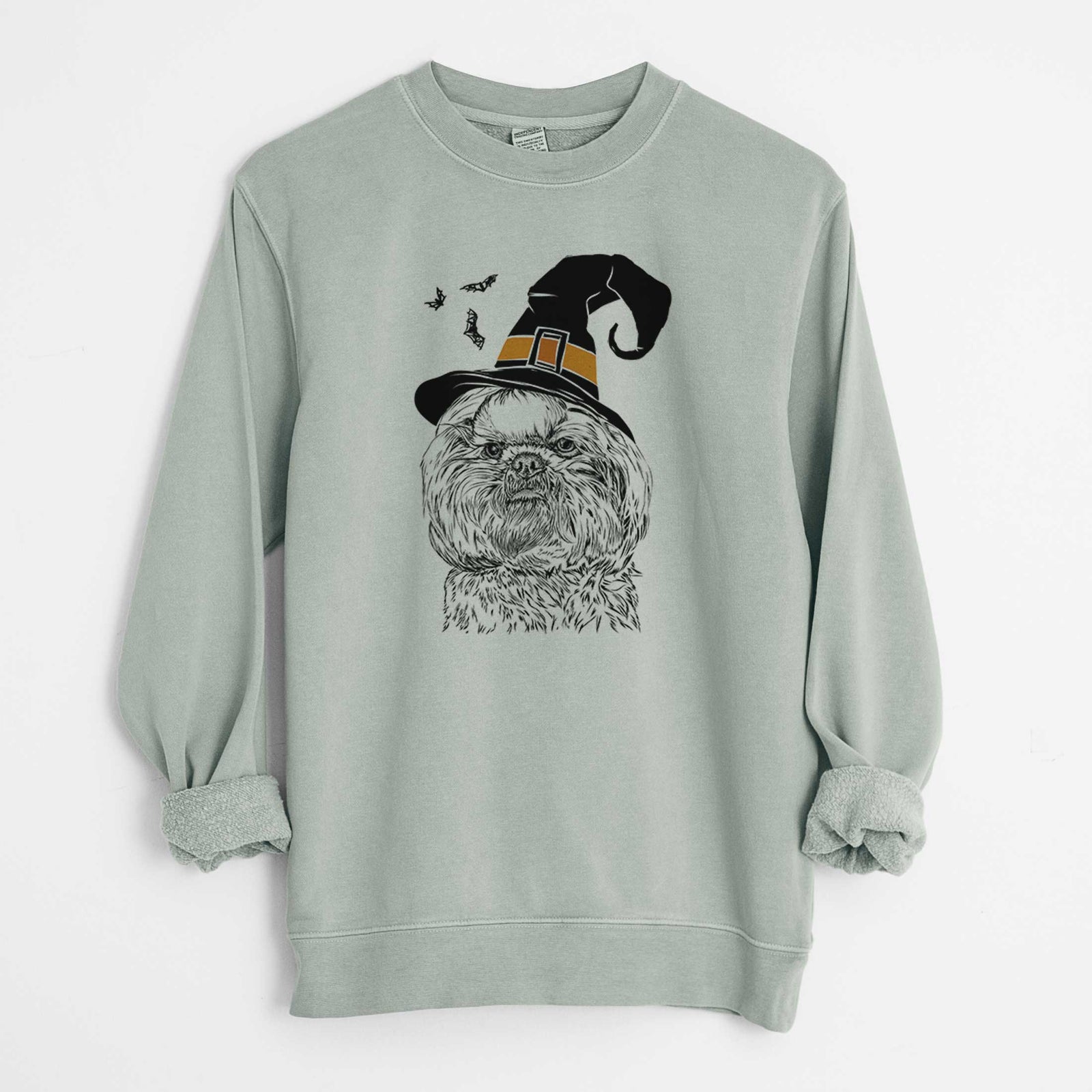 Witch Chewie the Shih Tzu - Unisex Pigment Dyed Crew Sweatshirt