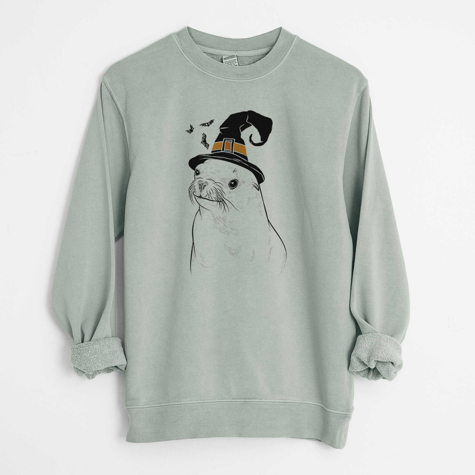 Witch Chip the California Sea Lion - Unisex Pigment Dyed Crew Sweatshirt