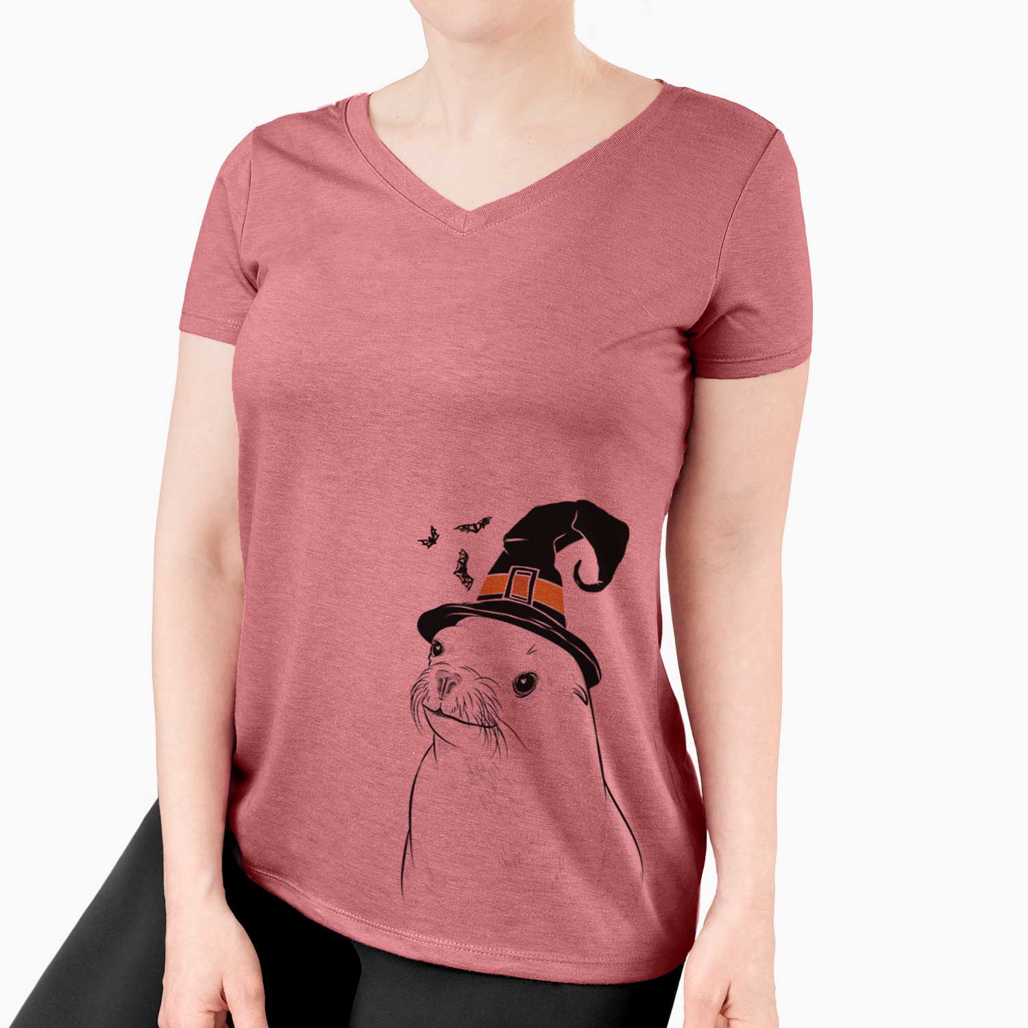 Witch Chip the California Sea Lion - Women's V-neck Shirt