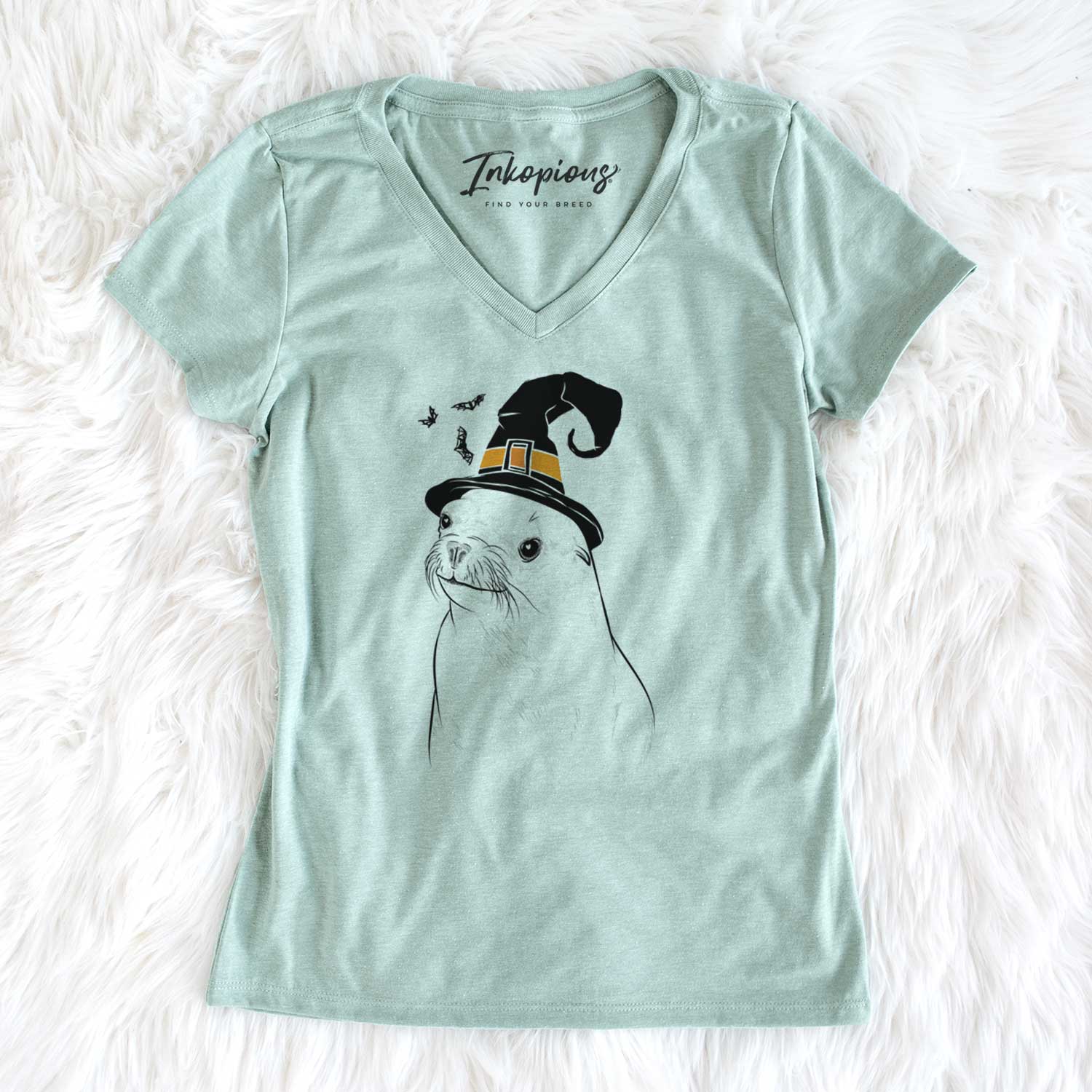 Witch Chip the California Sea Lion - Women's V-neck Shirt