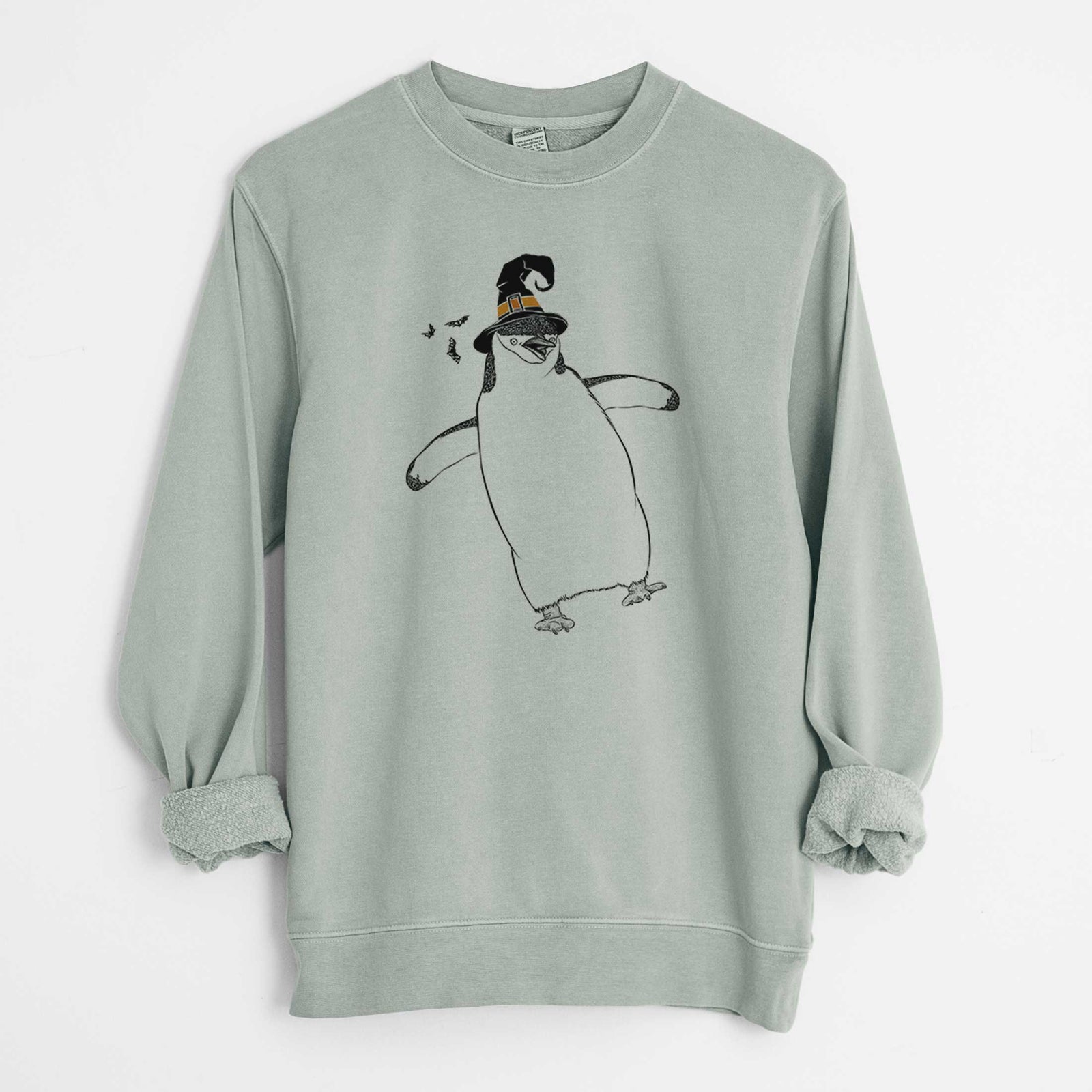 Witch Chive the Chinstrap Penguin - Unisex Pigment Dyed Crew Sweatshirt