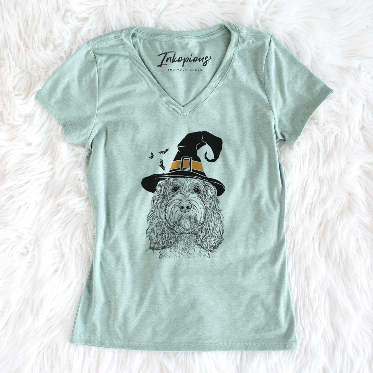 Witch Chloe the Cockapoo - Women's V-neck Shirt
