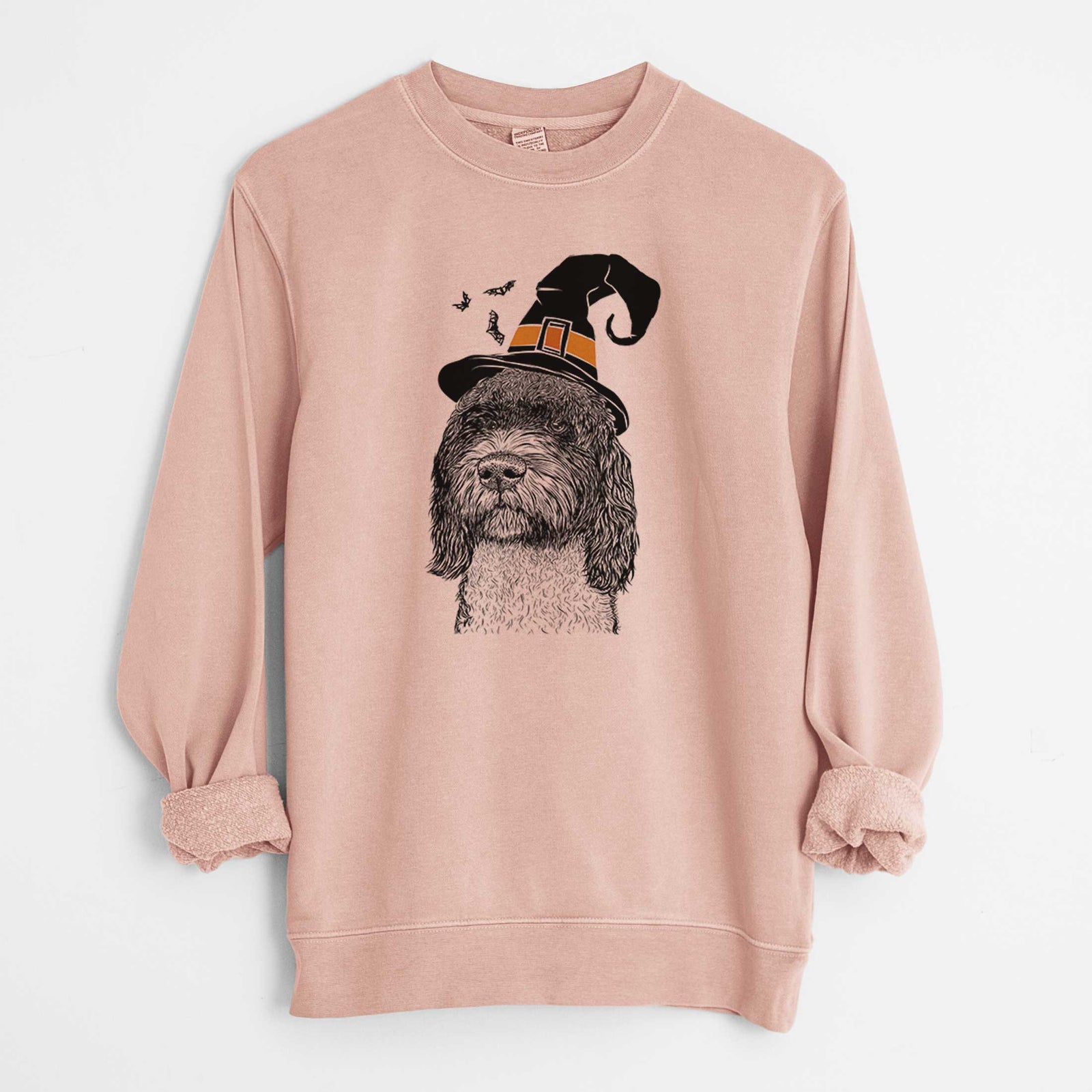 Witch Chris the Portuguese Water Dog - Unisex Pigment Dyed Crew Sweatshirt