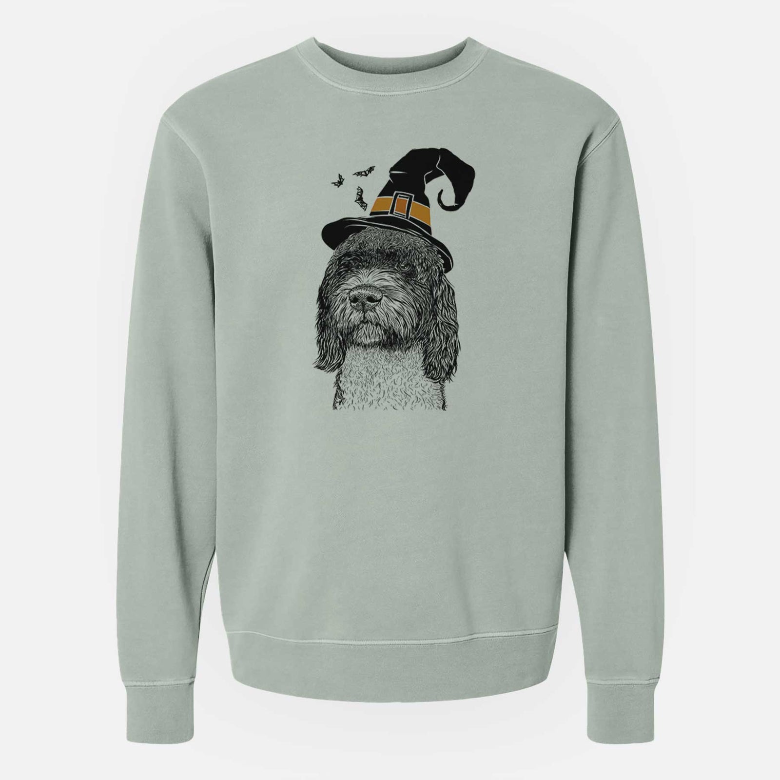 Witch Chris the Portuguese Water Dog - Unisex Pigment Dyed Crew Sweatshirt